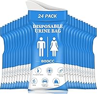 Vista 8 de DIBBATU Bolsa de orina desechable, 12/24 bolsas de orina para viajes para mujeres/hombres, bolsa de urinario portátil de emergencia de 27.1 fl oz