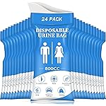DIBBATU Urine Bag, 24 PCS 800ML Disposable Urinal Bag for Travel, Emergency Portable Pee Bag and Vomit Bags, Unisex Urinal Bag as Toilet Bag Suitable for Camping, Traffic Jams, Pregnant