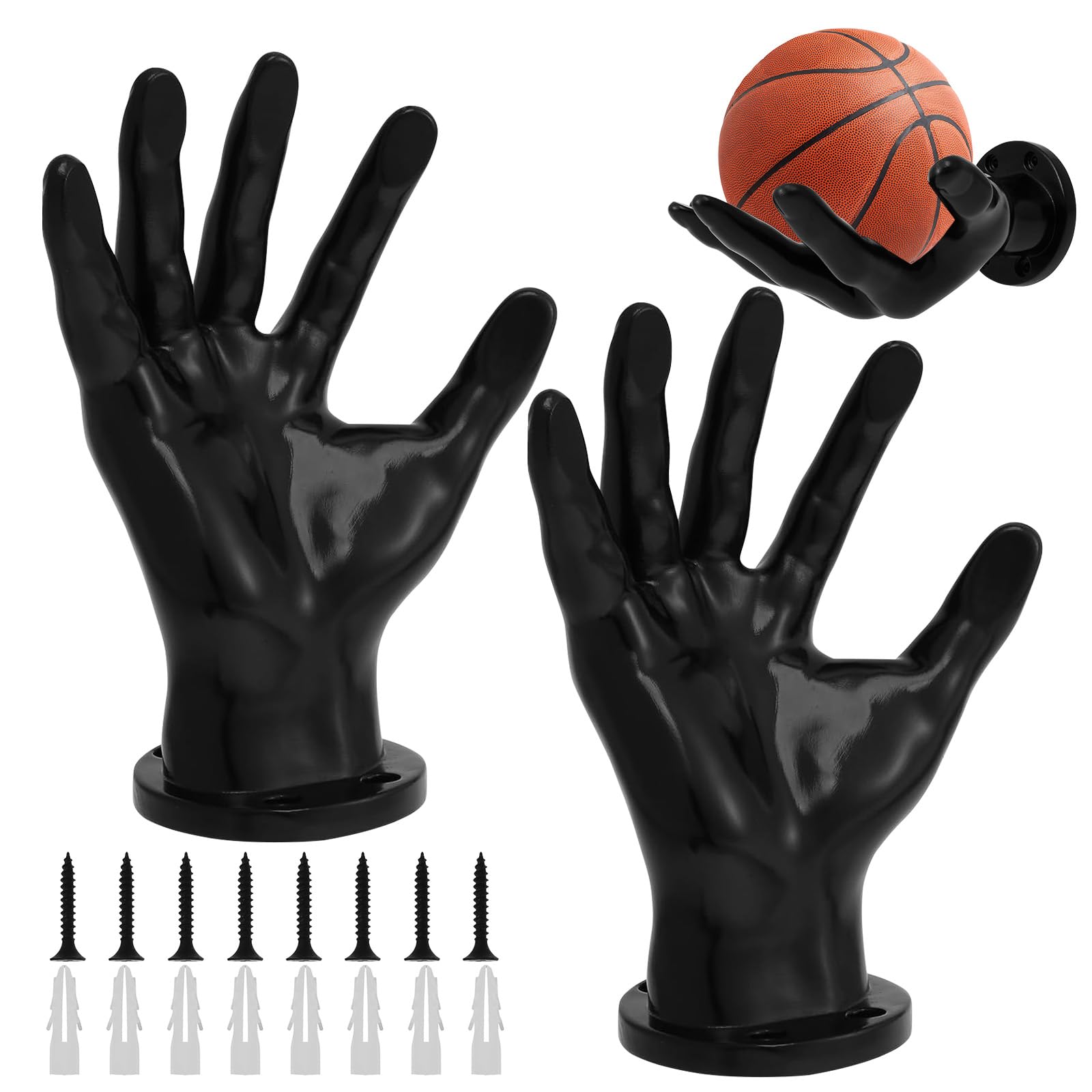 Supporto da Parete a Mano per Palline, Supporto da Parete per Palline Sportive e per il Tempo Libero – Basket, Calcio, Pallavolo, Golf e Palla da Tennis, Ripiano Decorativo per Chiavi E