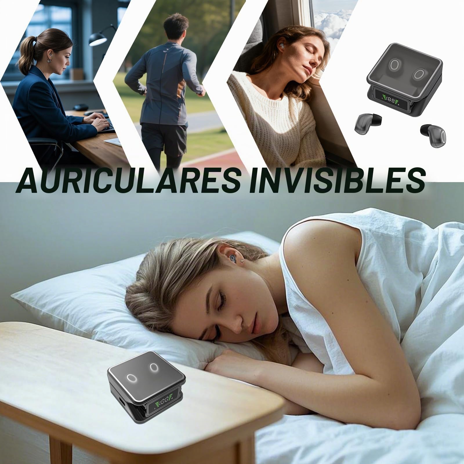 Mini auriculares in-ear inalámbricos Bluetooth inalámbricos Sleep Headphones Pequeños auriculares para dormir de lado Invisibles Auriculares para orejas pequeñas Inalámbricos Auriculares Inalámbricos