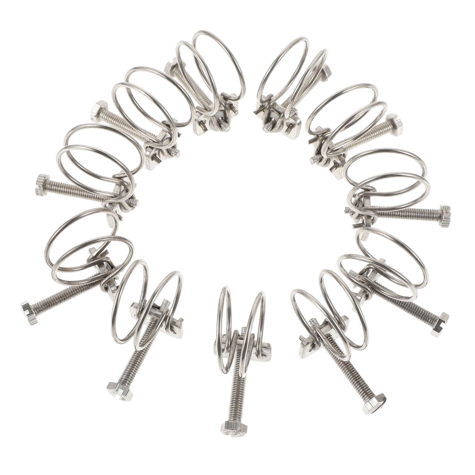 HOLIDYOYO Double Wire Hose Clips 10pcs Stainless Steel Hose Clamp Set Waterproof