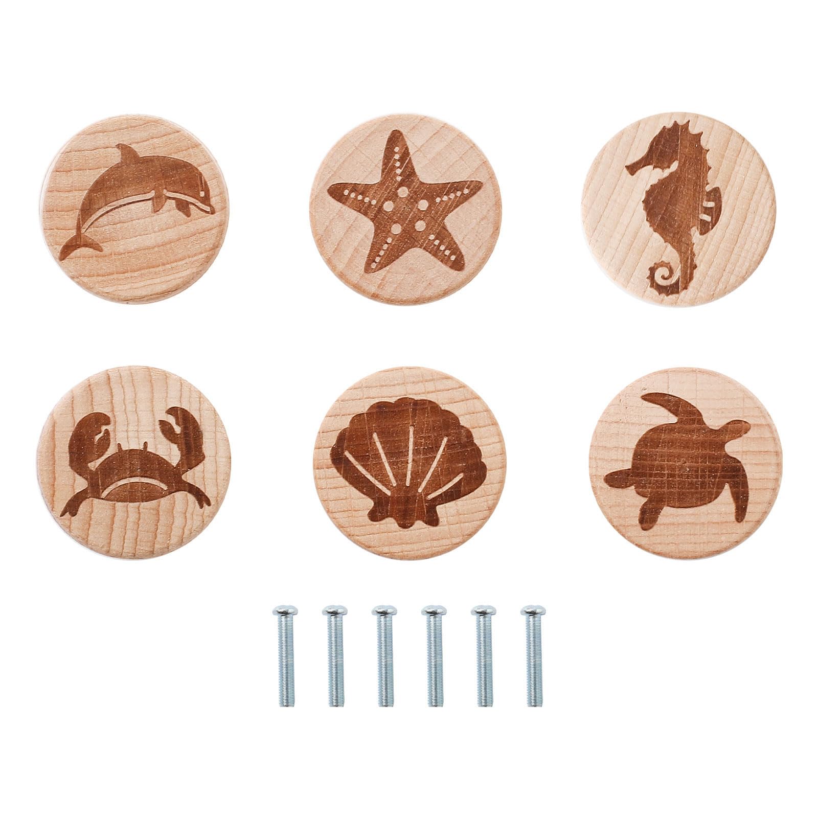 Fentency C Natural Wood Dresser Pulls Fun Animal Pattern Room Decor Kitchen Drawer Knob Animal Print Drawer Handle