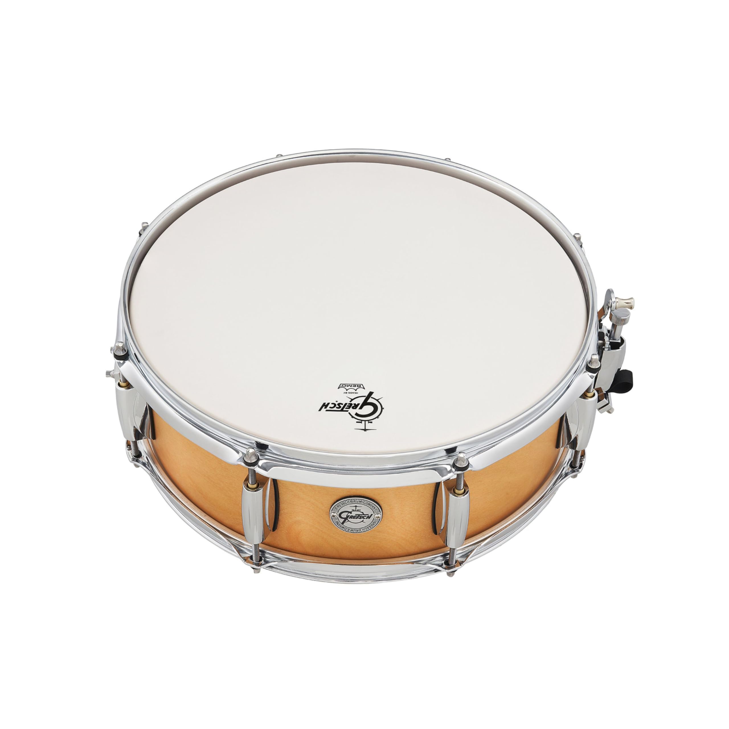 Gretsch Snare Drum - Full Range Birch - Größe 14 x 5" - 8-lagiger Birkenkessel - Satin Classic Finish Natur - 30° Kesselgratung - 2,5 mm Stahlspannreifen - S1-0514-BSC