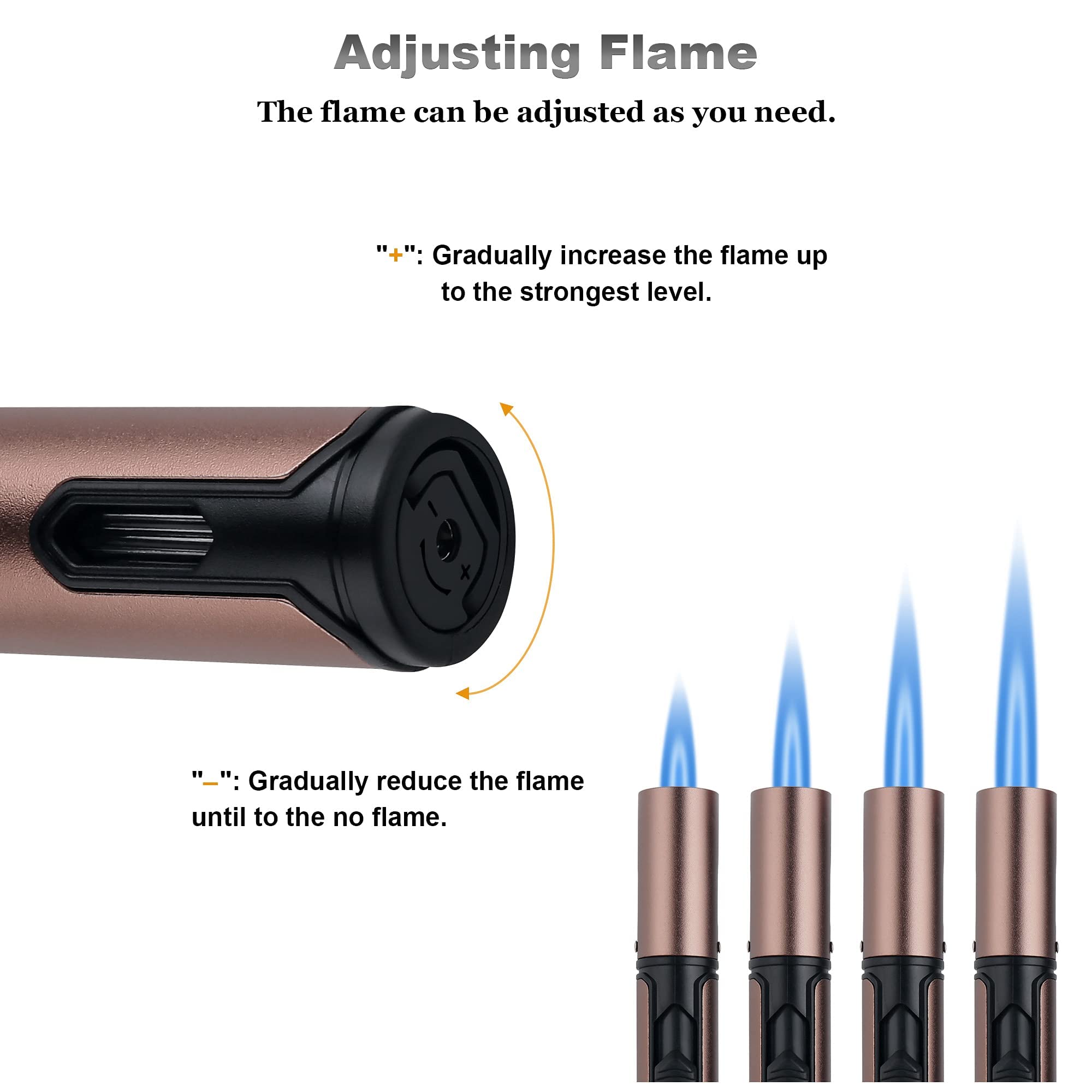 IEIK Butane Torch Lighter 2 Pack Refillable Torch Lighter Adjustable Jet Flame Butane Lighter 6