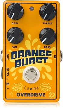Caline CP-516 Orange Burst Overdrive Guitar Effect Pedal True Bypass Design White Knobs