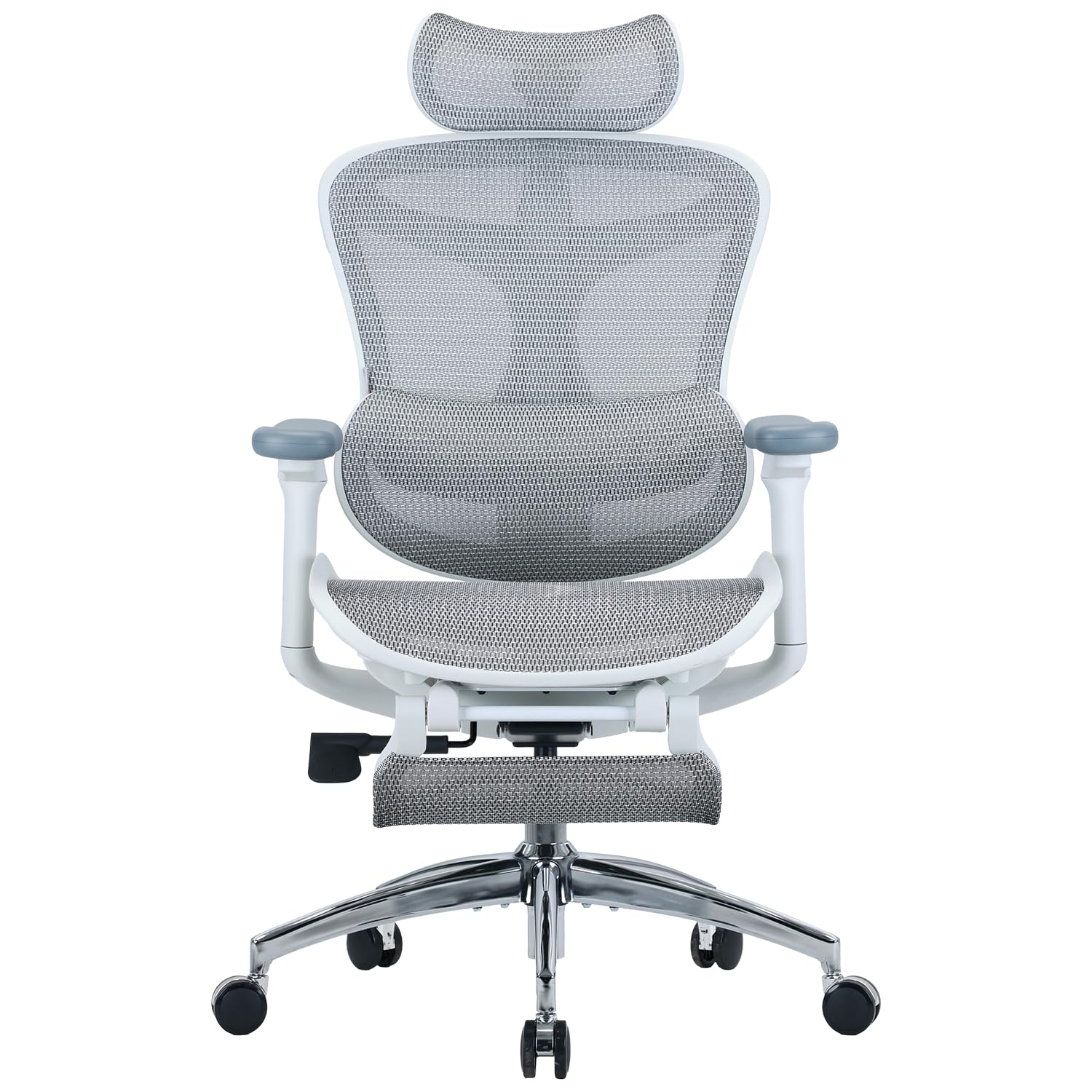 SIHOO Doro C300 Ergonomic Office Chair with Footrest, Ultra-Soft 3D Armrests, Dynamic Lumbar Support, and Seat Depth Adjustment for Home Office (Grey) Grey Basic With Footrest
