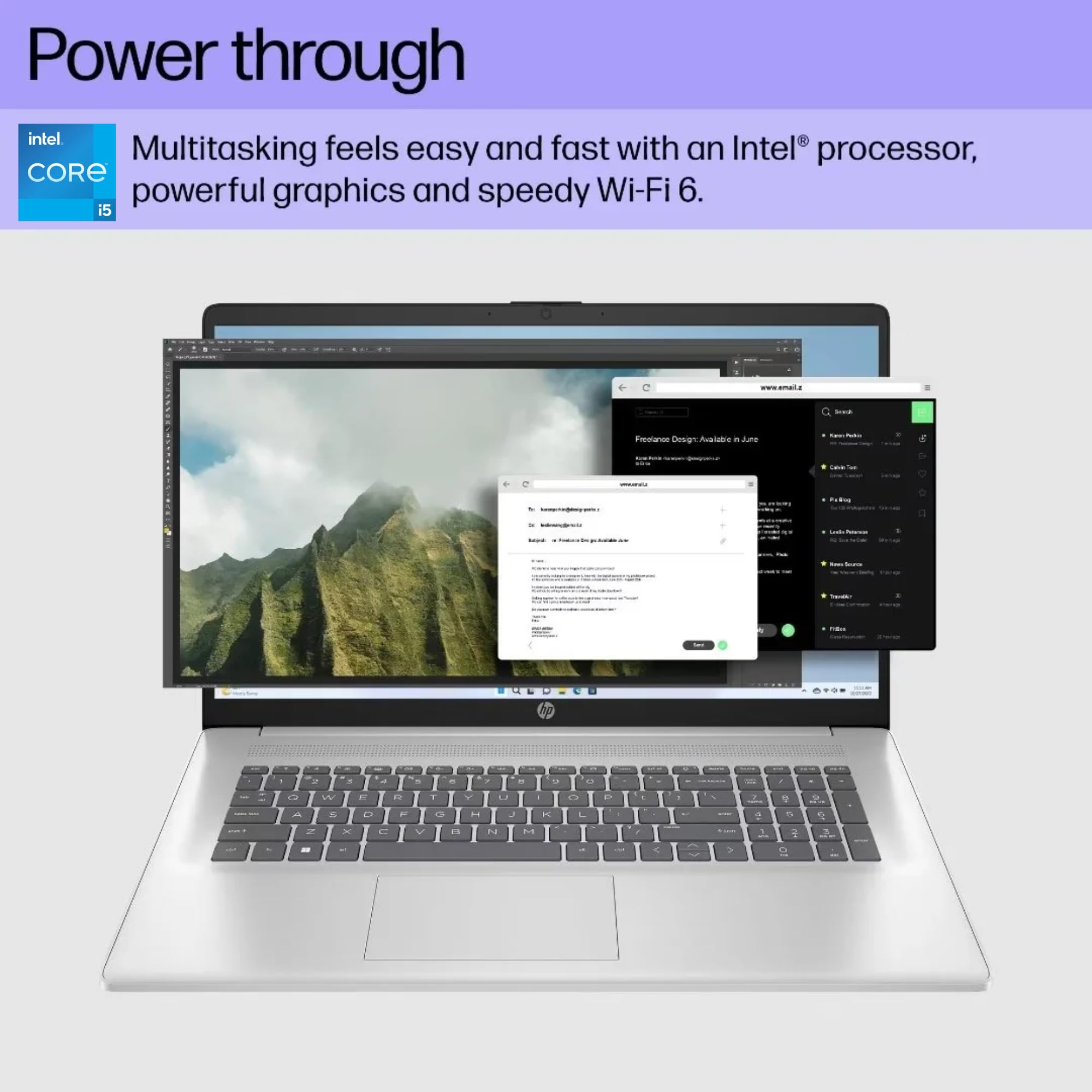 HP 17.3" Laptop Computer • Intel 13th 8-Cores i3 CPU (Beat 11th i5) • 32GB RAM • 1TB SSD • 10-Key Number Pad • Win11 Pro • Lifetime Microsoft Office 365 for The Web • W/O Mouse
