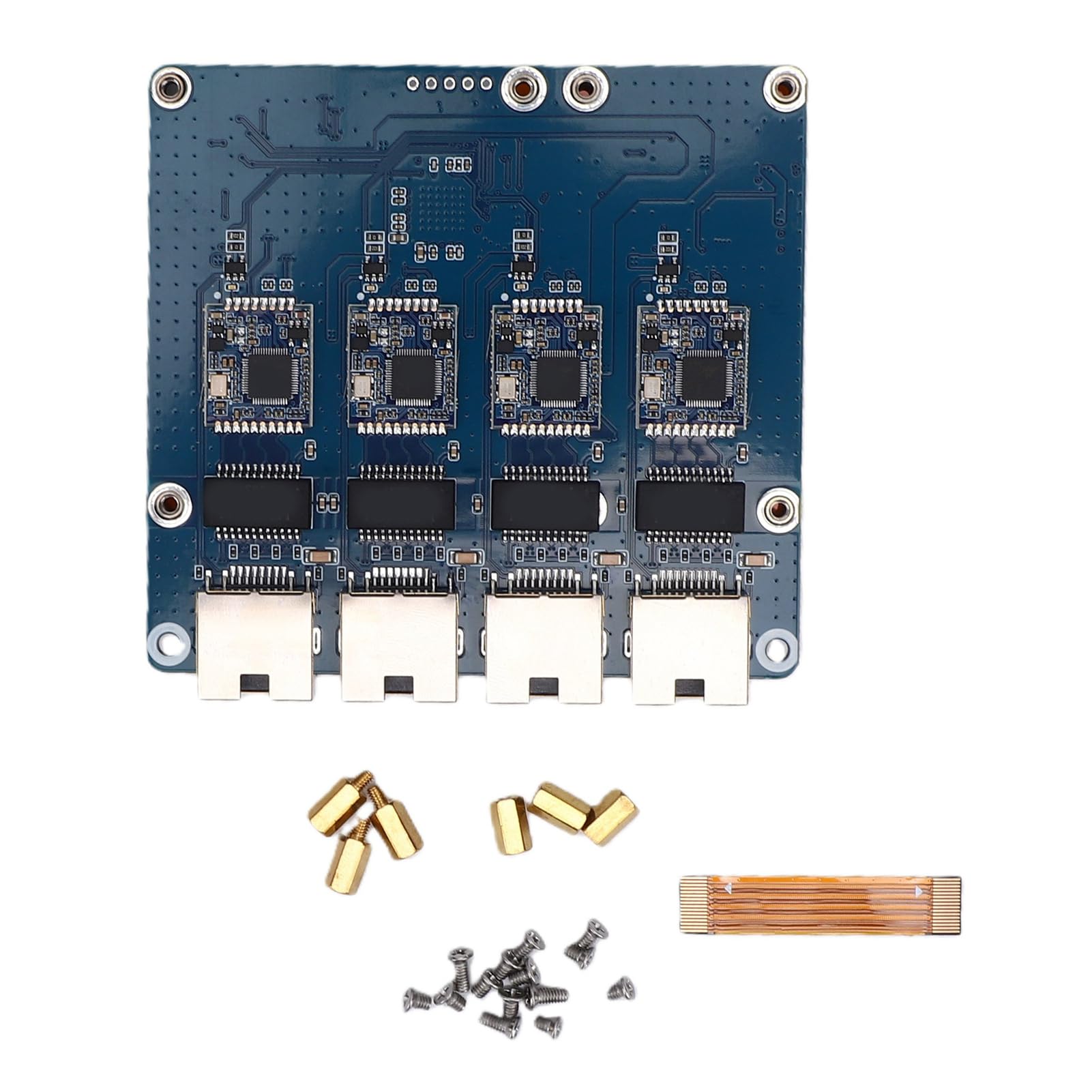 Generic Placa de Expansión PCIe a 4 Canales 2,5G Eth con Transferencia de Datos Estable para Adaptador Ethernet Rasp Pi 5 Listo para Usar