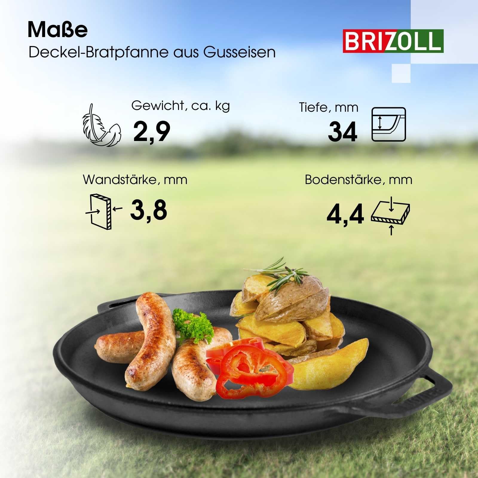 4BIG.fun 10L Gusseisen Schwenktopf Kazan Asia Kasan mit Deckel-Bratpfanne aus Gusseisen Grillwok Wokpfanne Grill Cast Iron Campingtopf Kessel Wok Traditioneller