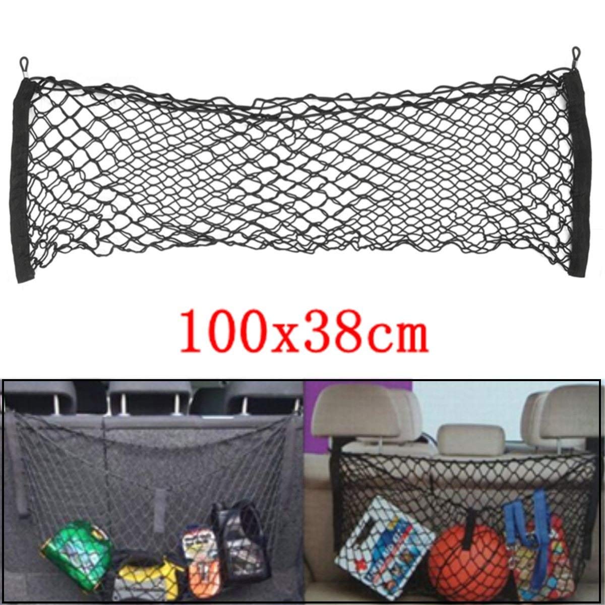 100x38 cm Universale Auto Sedile Posteriore Posteriore Tronco Rete Bagagli Cargo Torage Tronco Torage Organizer Bagagli Altalena Mesh Reti