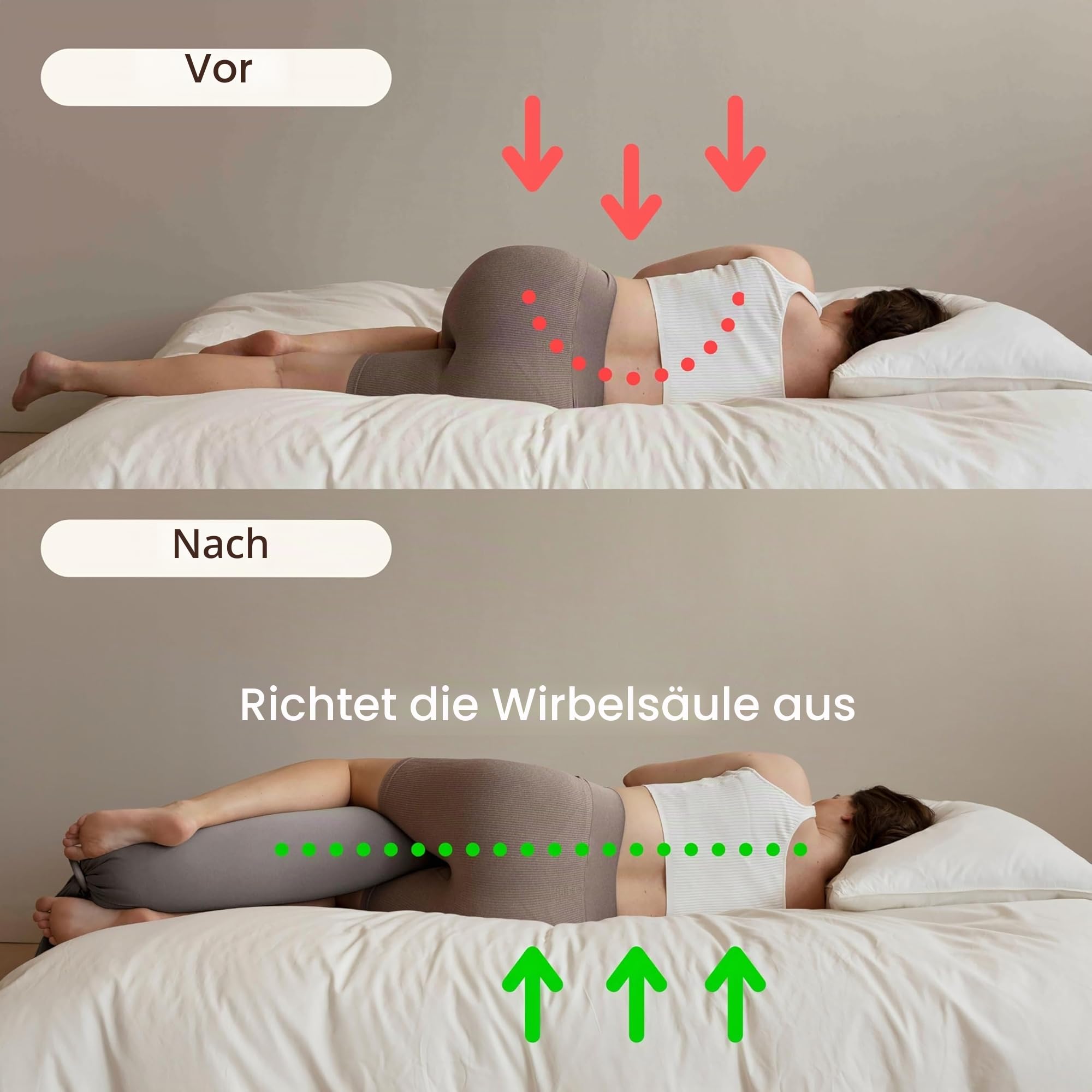 bbhugme® Schwangerschaftskissen™, das preisgekrönte Schwangerschafts- & Stillkissen & Ganzkörper-Stützkissen - Stein