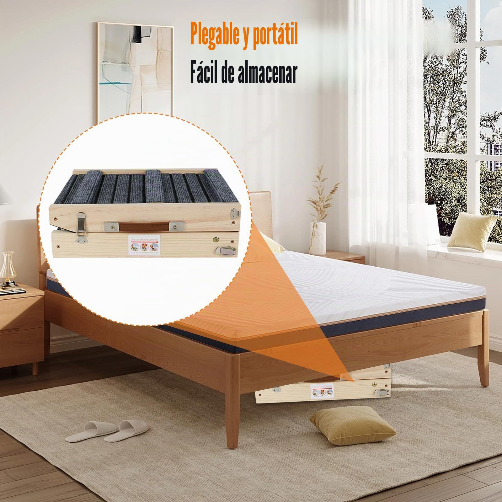 Rampa para perros, escalera de madera para perros pequeños y ancianos, ajustable 20-45 cm, con alfombrilla tritt antideslizante, rampa para mascotas, plegable, portátil, para cama o sofá/coche