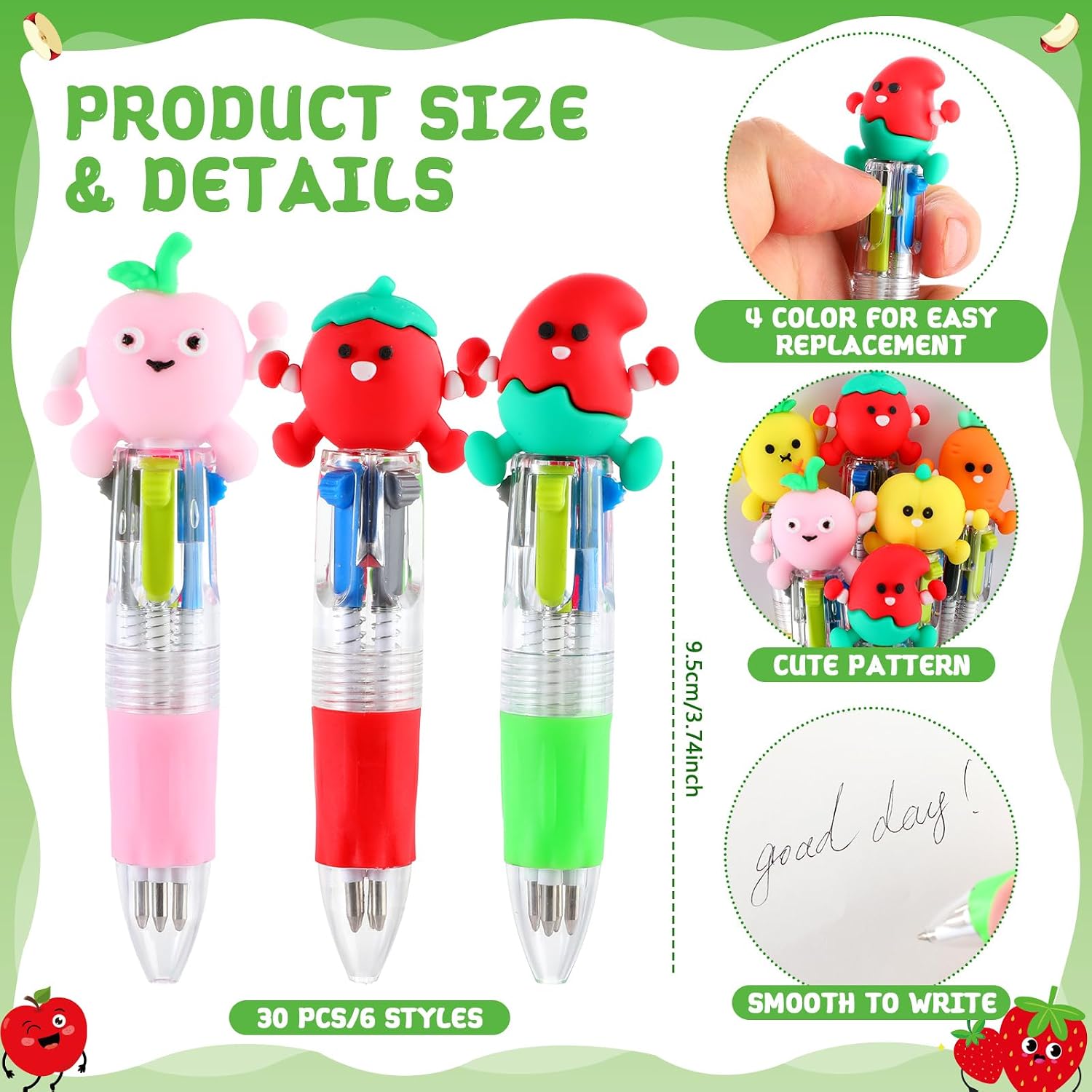 30 Sets End of Year Students Gifts Bulk 4 in 1 Multicolor Retractable Ballpoint Pen and Cartoon Notebook Kits 2026 Graduation Party Favors School Exchange Gift for Kindergarten Teacher Supplies