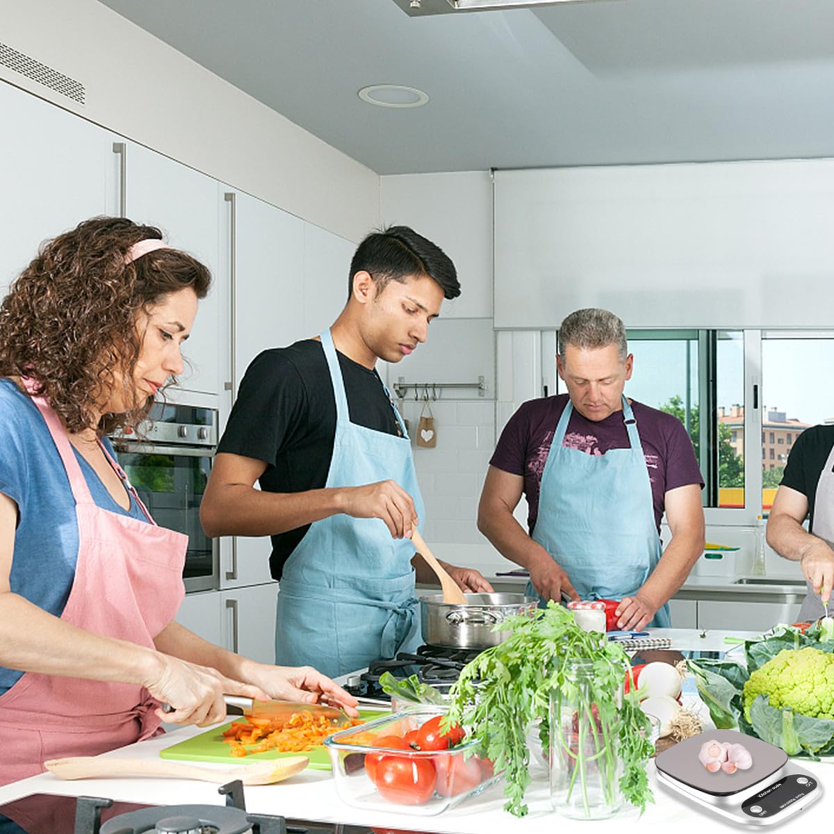 Báscula Capacidad de 5kg Digital de Cocina Portátil de Acero Inoxidable y Precisión de 0,1g Pantalla Lcd Recargable para Uso en Cocina y Joyería