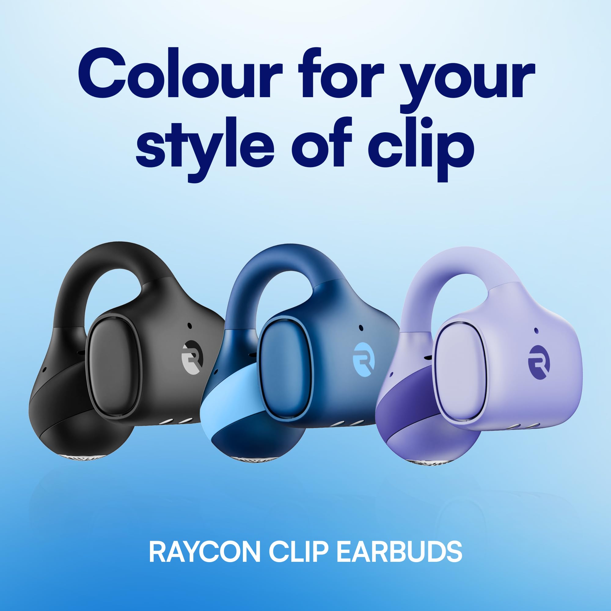 Auricolari a clip per uso quotidiano di Raycon | Design con clip per orecchie aperte