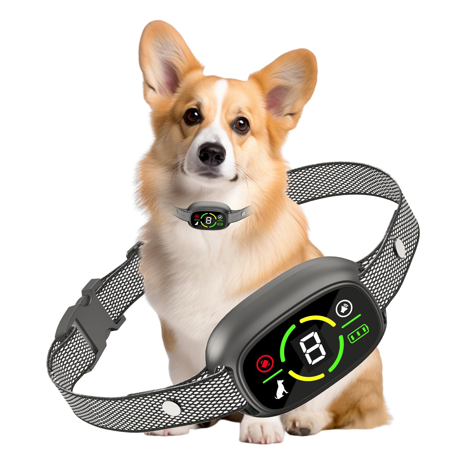 Collar de Adiestramiento para Perros,Collar Adiestramiento para Perros 8-150lbs,8 Niveles de Sensibilidad,Sin Descarga Eléctrica,3 Modos de Adiestramiento