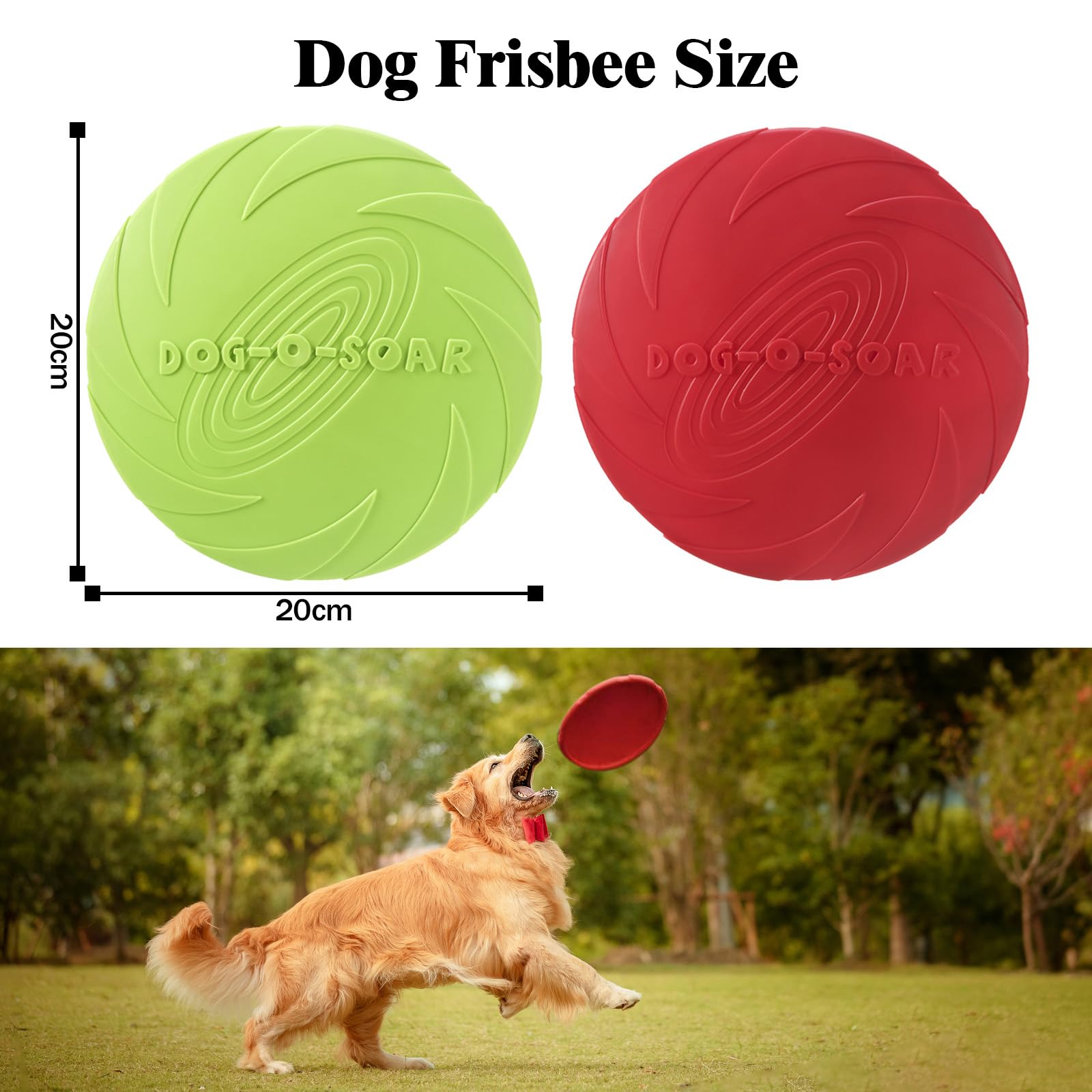 Lot De 2 Freesbee pour Chien De 18 Cm, Frisbee Caoutchouc Naturel, en Caoutchouc Souple, Adaptés Au Dressage des Animaux (Rouge Et Vert)