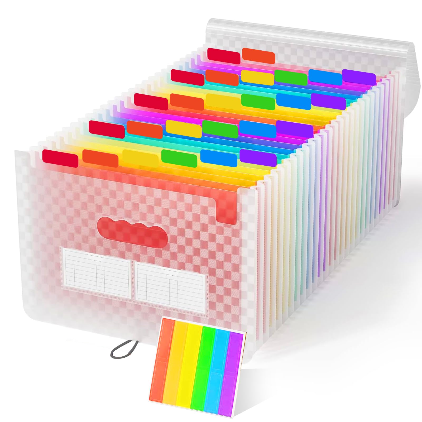 KOOSREEL Document Folder A4, 13 Compartments Expanding Folder Sorting Folder Colourful File Organiser Accordion Design with Lid for Storing Papers Management Papers