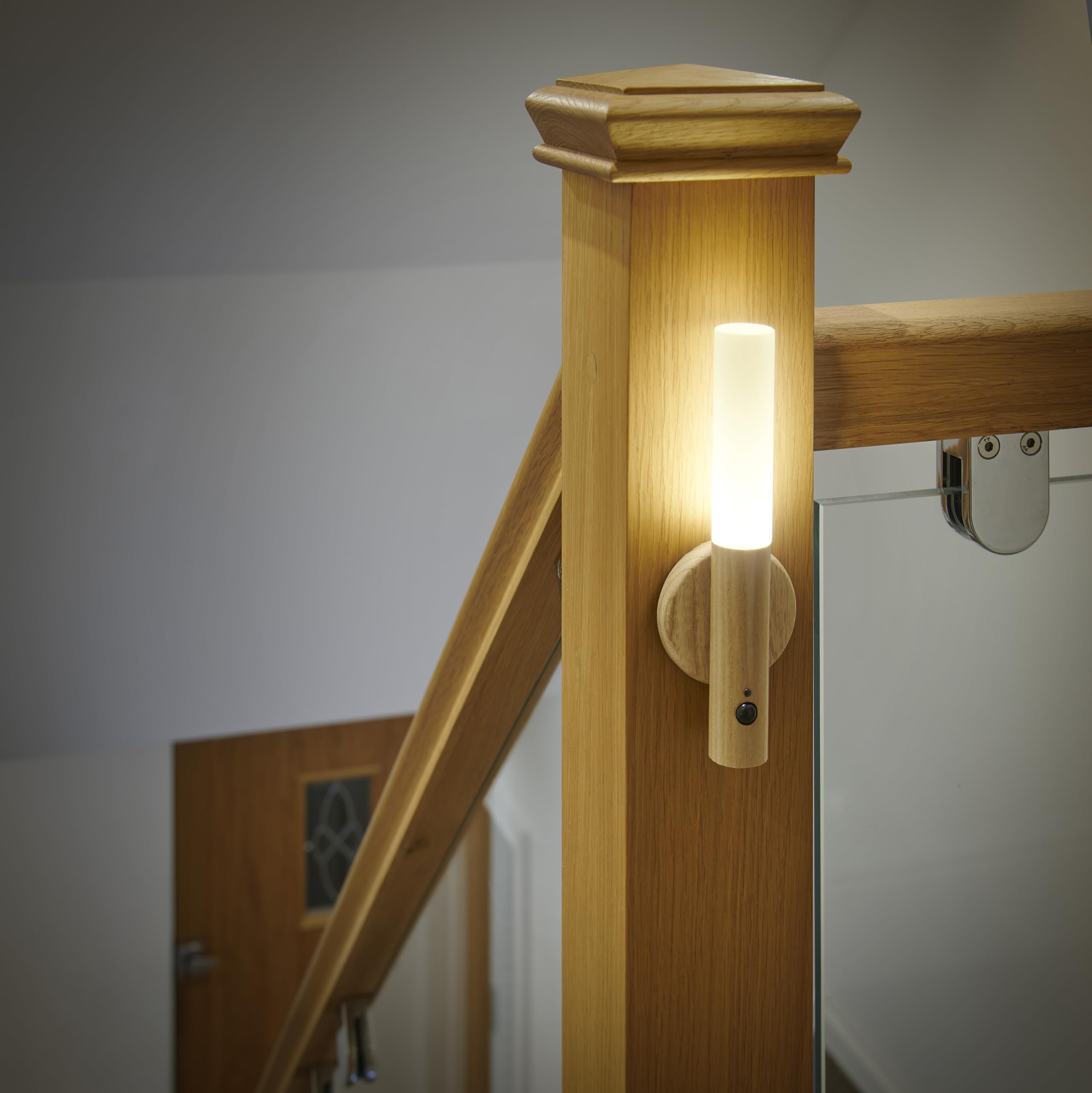 Auraglow Smart LED Sensor Wall Light β Portable β Rechargeable Night Light β Indoor Use β Magnetic Base (Pine, 2 Pack)