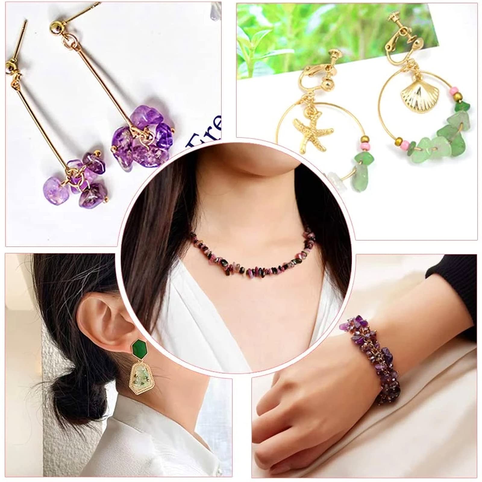 Acheter 1 Ensemble/boîte Perles En Pierre Naturelle Pour Collier à Faire Soi-même, Accessoires De Bracelet, Fabrication De Bijoux