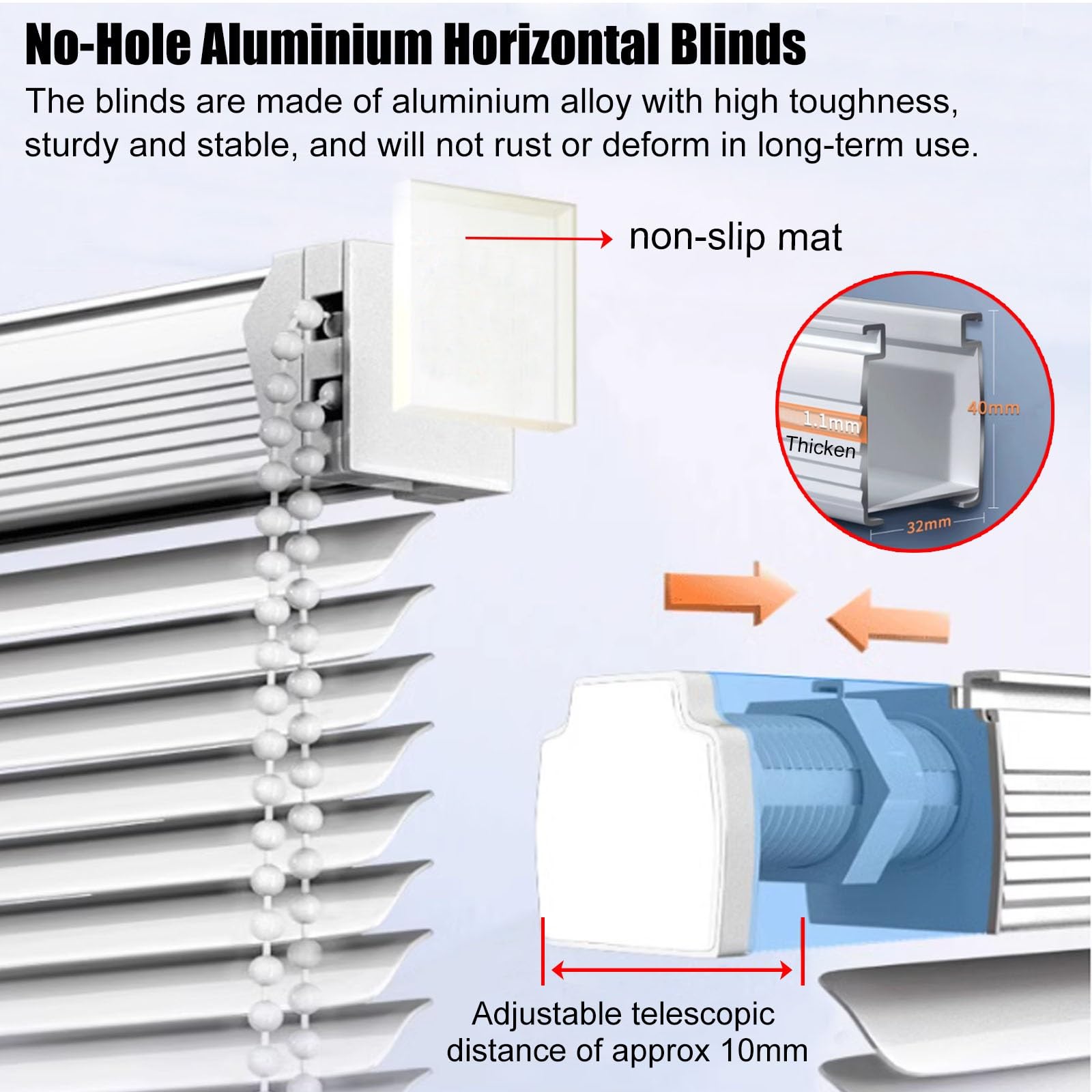 Jalousien Fenster Rollos Für Innen 80 90 115 120 135 155 cm Verdunkelungsrollos (Weiß Schwarz Grau) Jalousien für Büro, Schlafzimmer, Küche, Aluminium-Rollläden ohne Bohren, Fenster mit Beschlägen(Mat