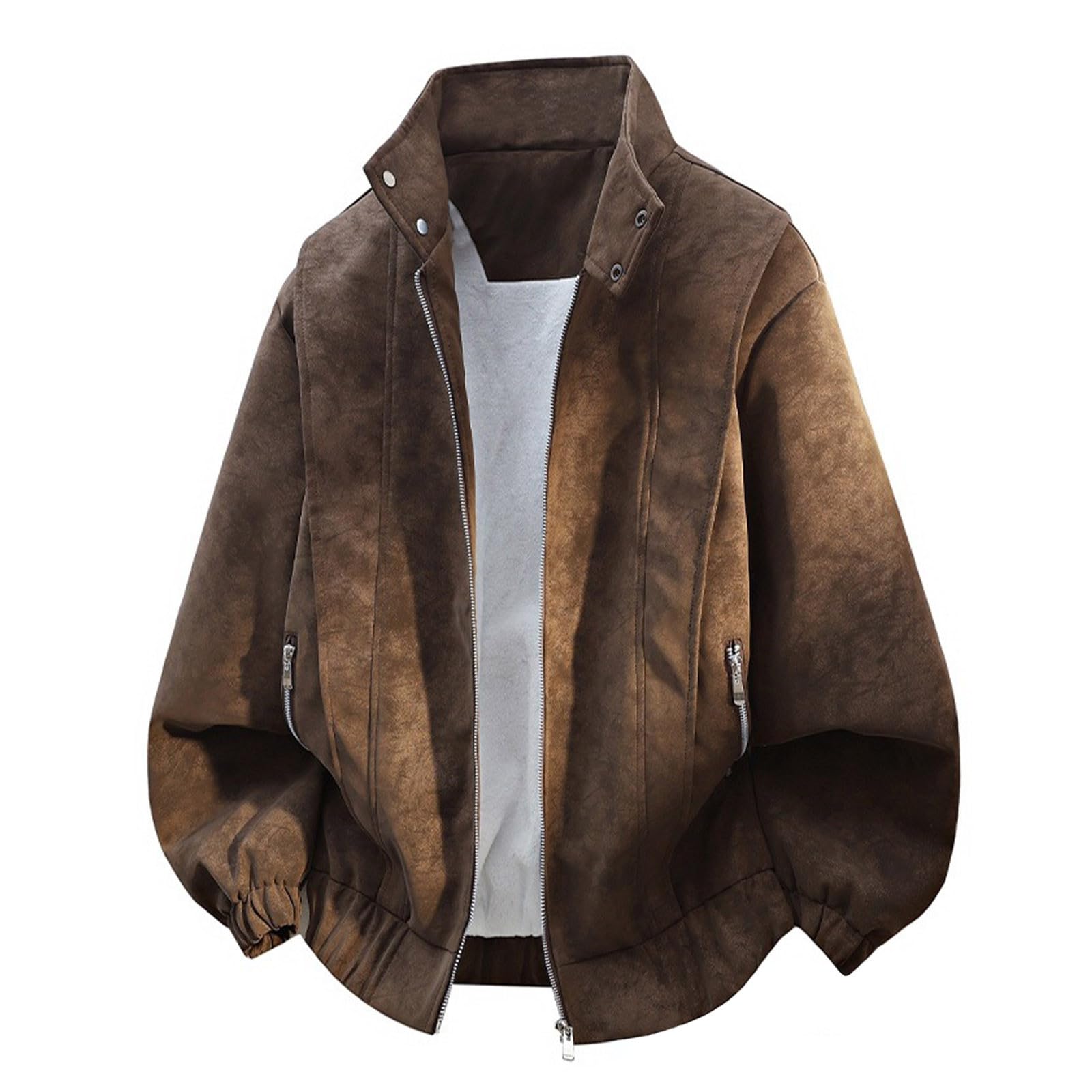 Giacca Uomo Casual Invernale, Giubbotto Imbottito con Colletto Alto e Chiusura Zip, Capospalla Caldo Antivento, Giacca Moda Quotidiana per Città Viaggio Tempo Libero