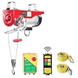 880lbs Electric Hoist with Wireless Remote Control, 110v Electric Hoist with Remote Control, 40ft/20ft Lifting Height Motor, for Garage Warehouse Factory