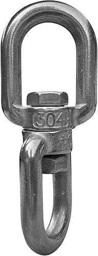 Miniatura 4 de M&M Sales Enterprises Columpio giratorio de acero inoxidable, acero inoxidable 304 resistente a la corrosión de 360 grados, accesorio de columpio