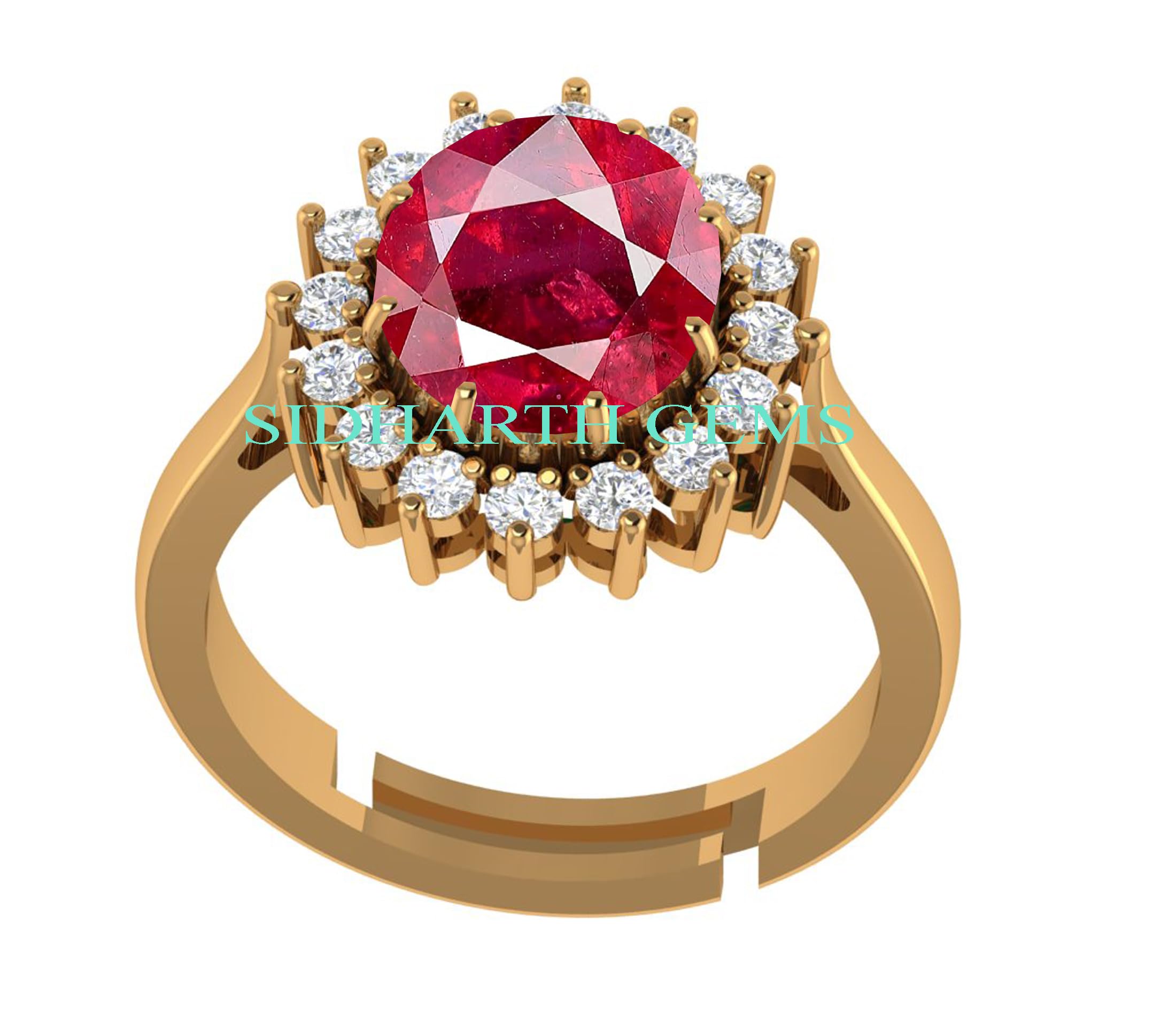 7.25 Ratti 6.00 Carat Quality Natural Burma Ruby Manik Gemstone Gold Ring for Women's and Men's