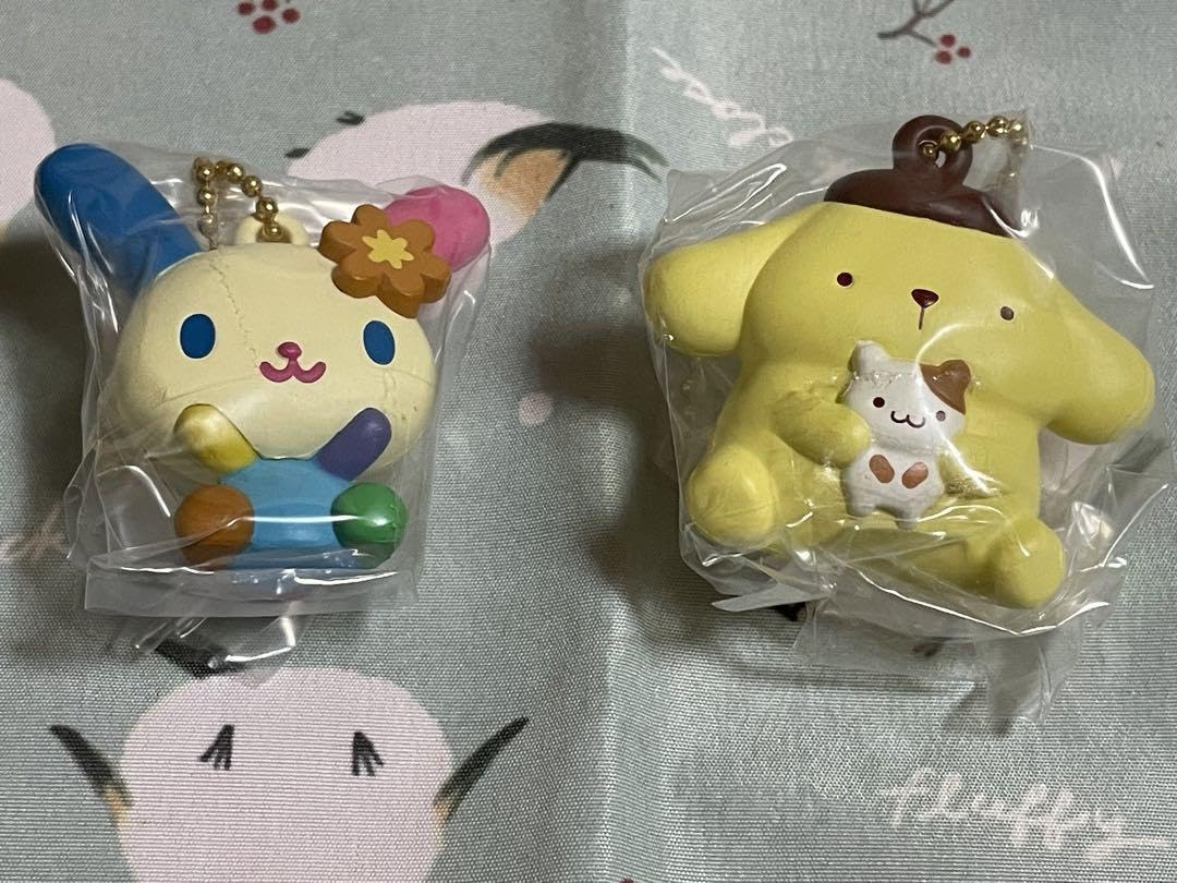 Amazon.co.jp: ぺたんこマスコット ウサハナ ポムポムプリン 2点