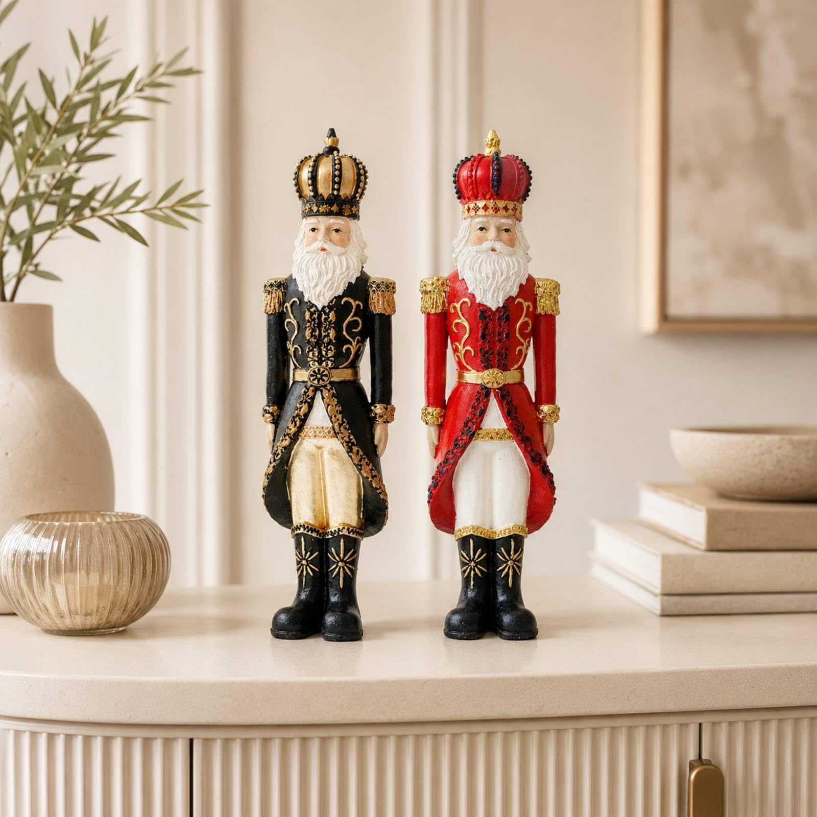 rockible 2 Pièces Soldat Écrase-Noix Doré Ornement sur Pied Décoration pour Table, Console