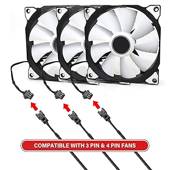 GINTOOYUN 2 Pack 1 To 4 ARGB 5V 3 Pin Female To Four SM 3 Pin