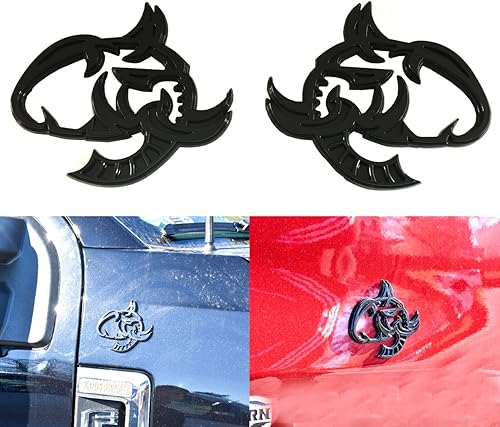 Par de emblemas 3D personalizados para guardabarros de cabeza de elefante izquierdaderecha, reemplazo para hellephant Challenger Charger Silverado