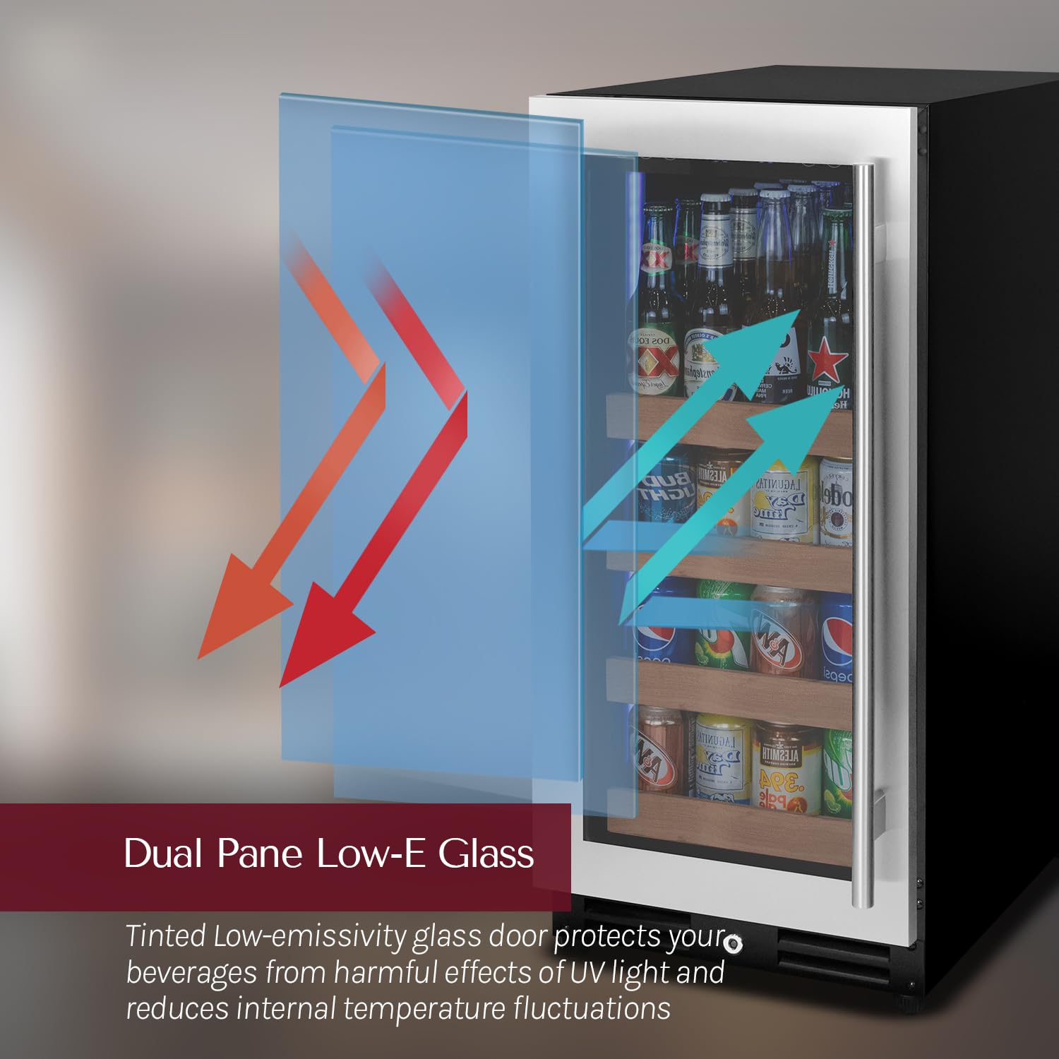 Allavino 15" Wide Reserva Series Stainless Steel Left Hinge Beverage Center on Fridge.com - View 6