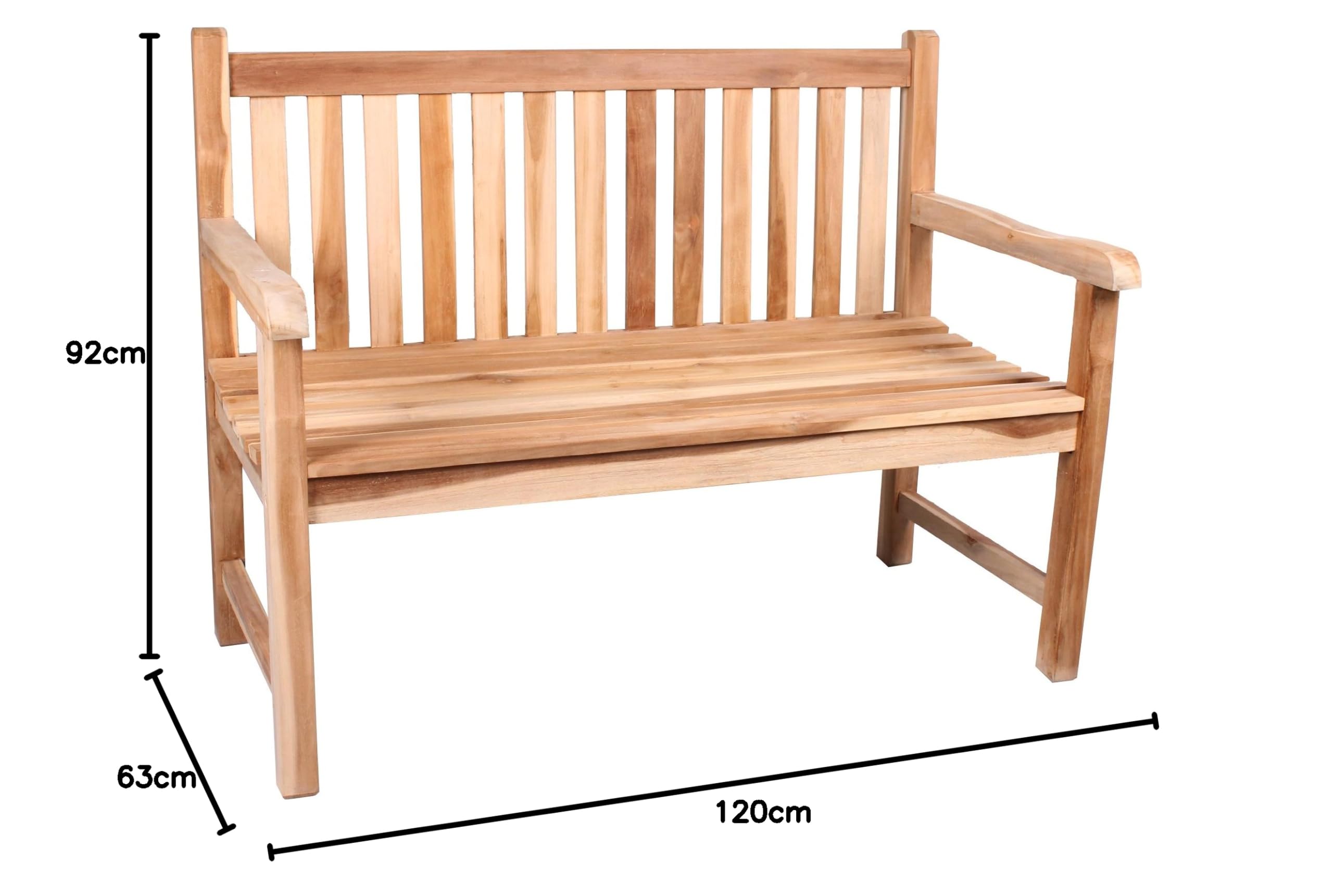 Ambientehome Banc de Jardin en Teck 2 Places 120 cm