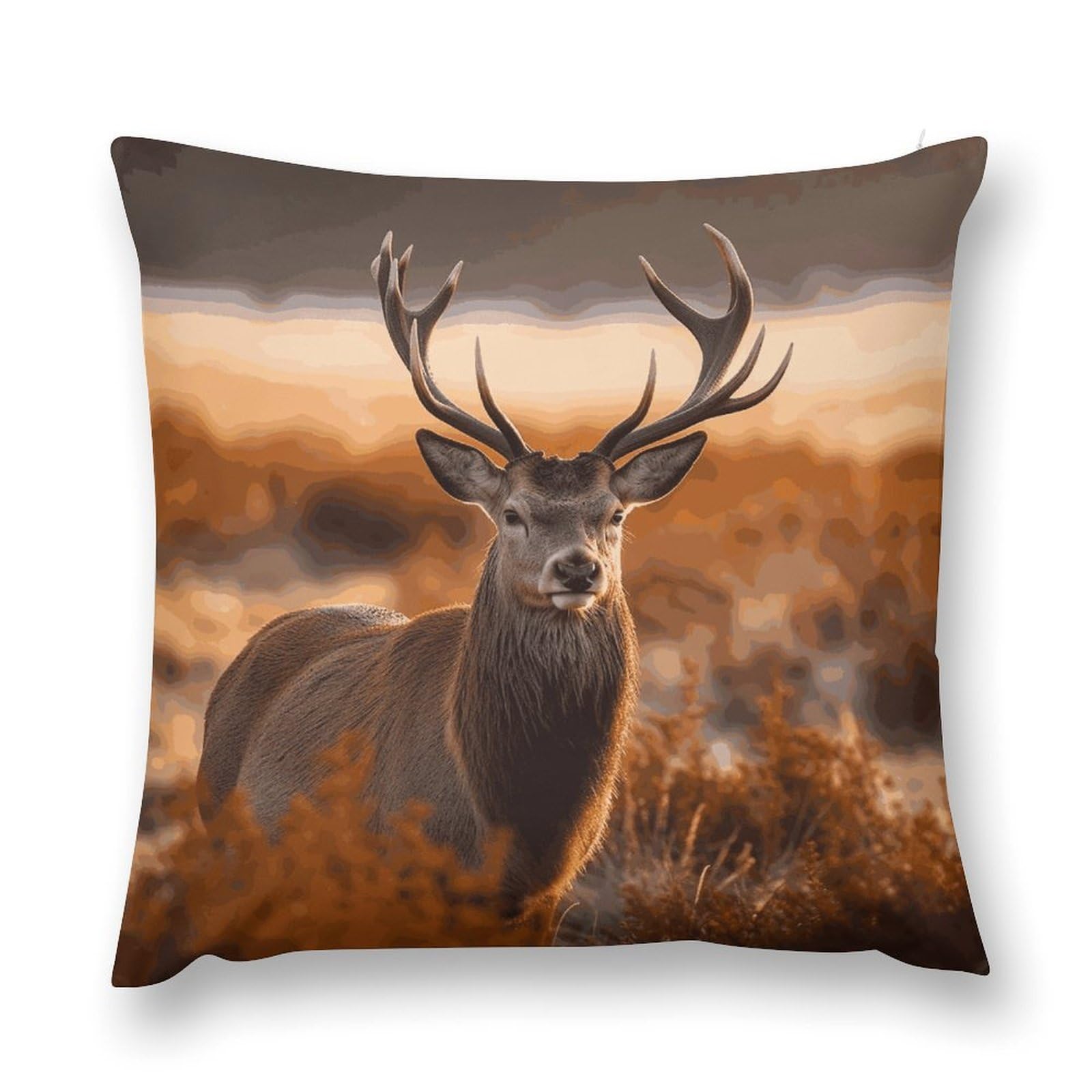 MUSM Antler Red Deer Throw Pillow Cover 20 "x20 Wrinkle&Fade Resistant Cozy Soft Plush Pillow Case Protector Double-Sided Personalized Pillowcase Pillow Shams Cushion Cover for Home