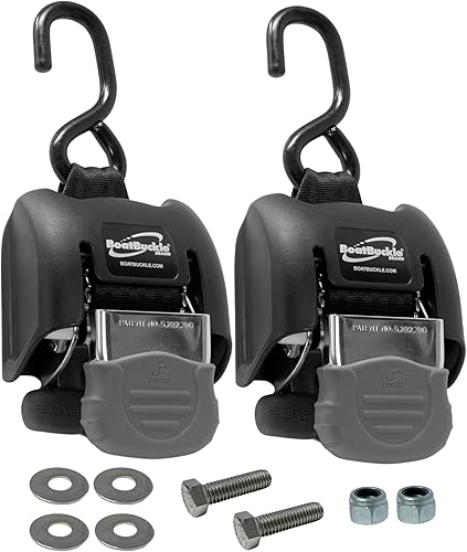 Miniatura 10 de BoatBuckle G2 - Correas de amarre para barco de 2 x 43 pulgadas, correas de remolque de barco de resistencia a la rotura de 2500 libras, correas de