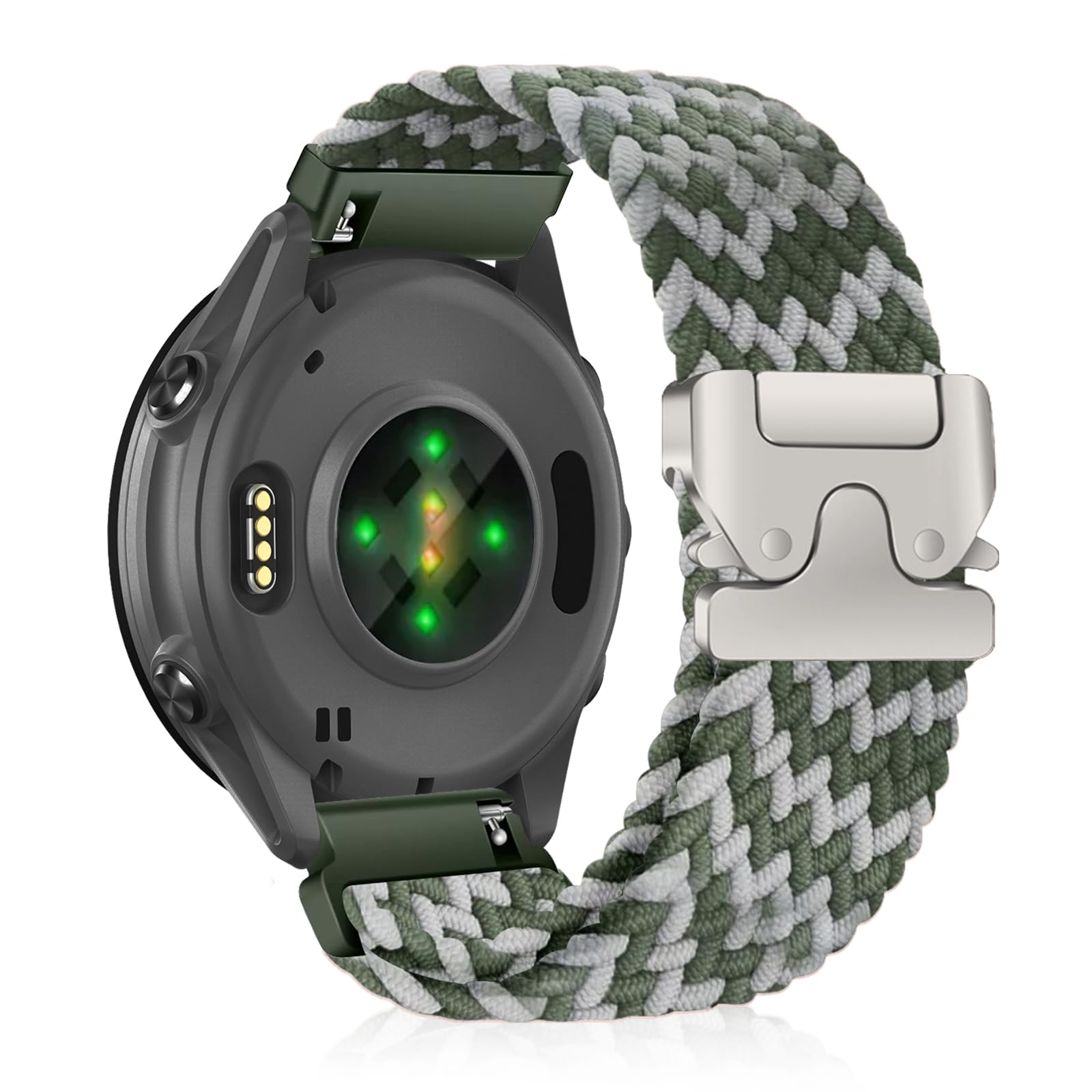 CiimWaa 20mm Geflochtenes Armband für Garmin Forerunner 570 42mm/Garmin Vivoactive 6/5/Approach S50/S44, Elastisch Weich Sport Nylon Armbänder für garmin Forerunner 165/165 Music