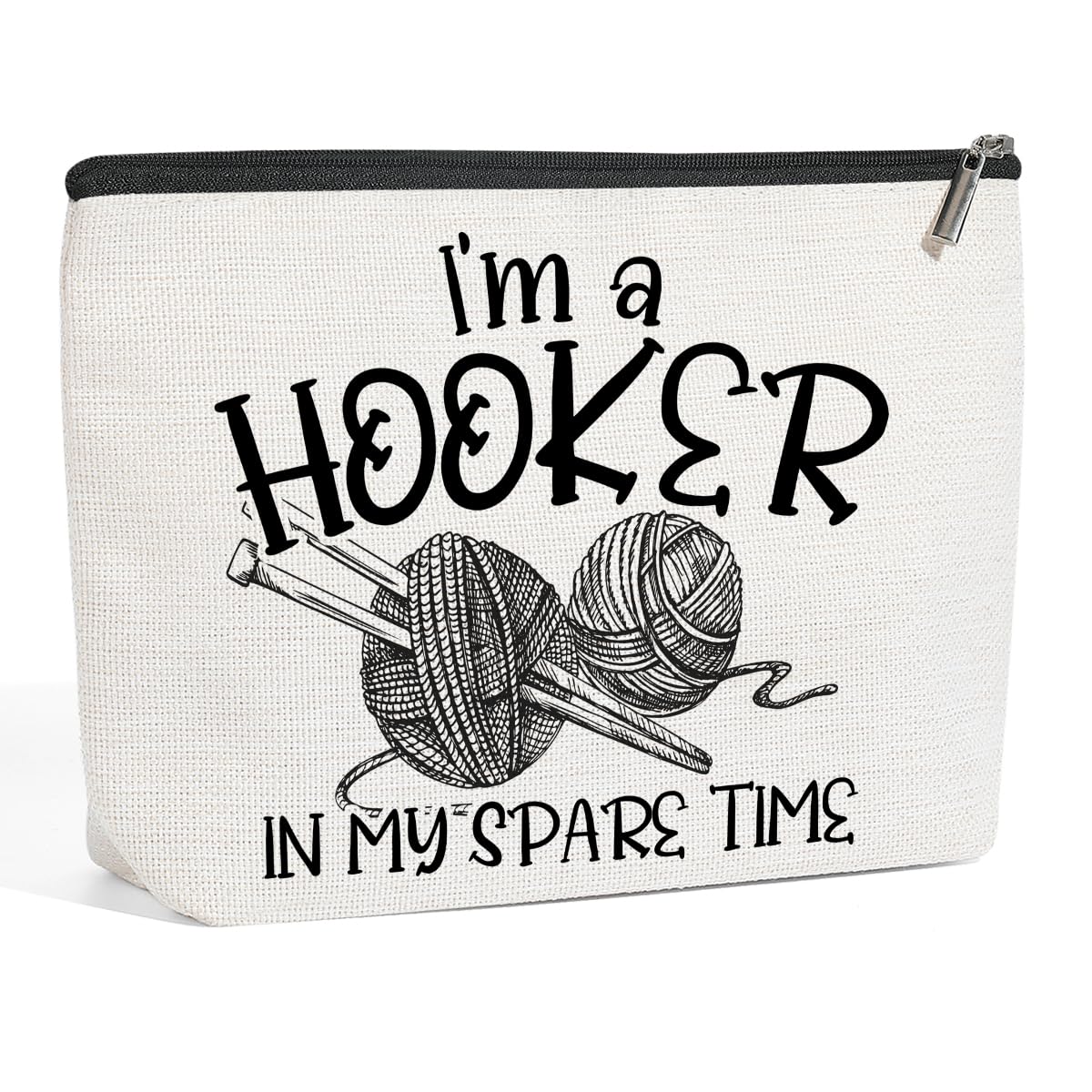 Funny Crochet Gifts Crochet Stuff Crochet Supplies Gifts for Crochet Lovers Makeup Bag, Cosmetic Bag Travel Skincare Bag Crochet Knitting Gifts for