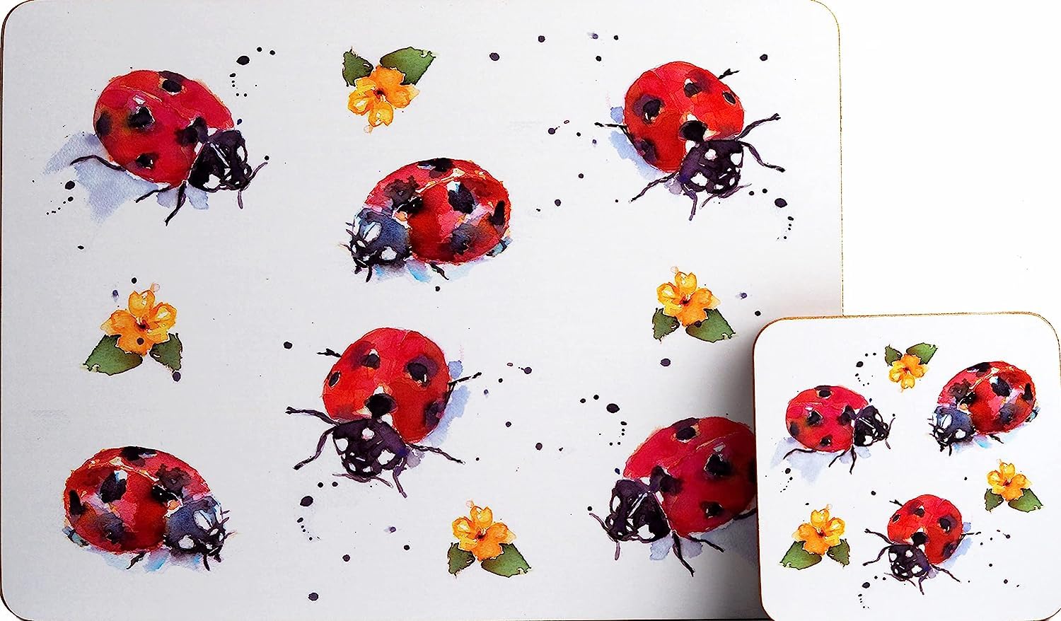 Tamersgifts Ladybird Placemat And Coaster Set Sets Of 4 Placemats With 4 Matching Coasters (Ladybird Placemat And Coaster Set)