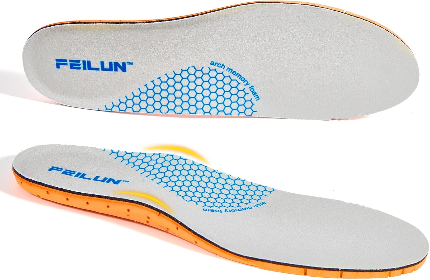 Shoe Inserts for Men and Womem Sport Shoe Insoles Memory Foam Insoles Excellent Shock Absorption and Cushioning for Feet Relief, Comfortable Insoles for All Day Energy in Running, Walking, and Work