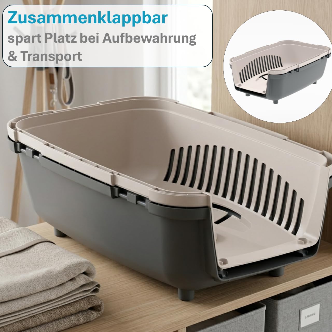 Nomade 2 Transportbox Katze und Hundebox - Transportbox für kleine Hunde und Katzen - 55 x 36 x 35 cm - Kann bis zu 8 kg tragen. Robustes Polypropylen. Türen aus Kunststoff