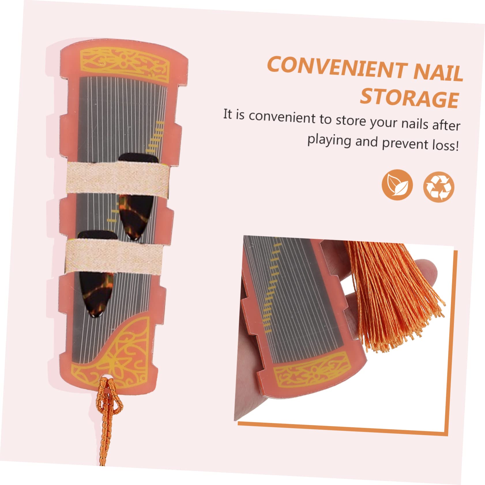 Vaguelly Innovative Guzheng Acrylic Storage Board Nail Pick Supply Pick Wrap Card Beautiful Elegant Design