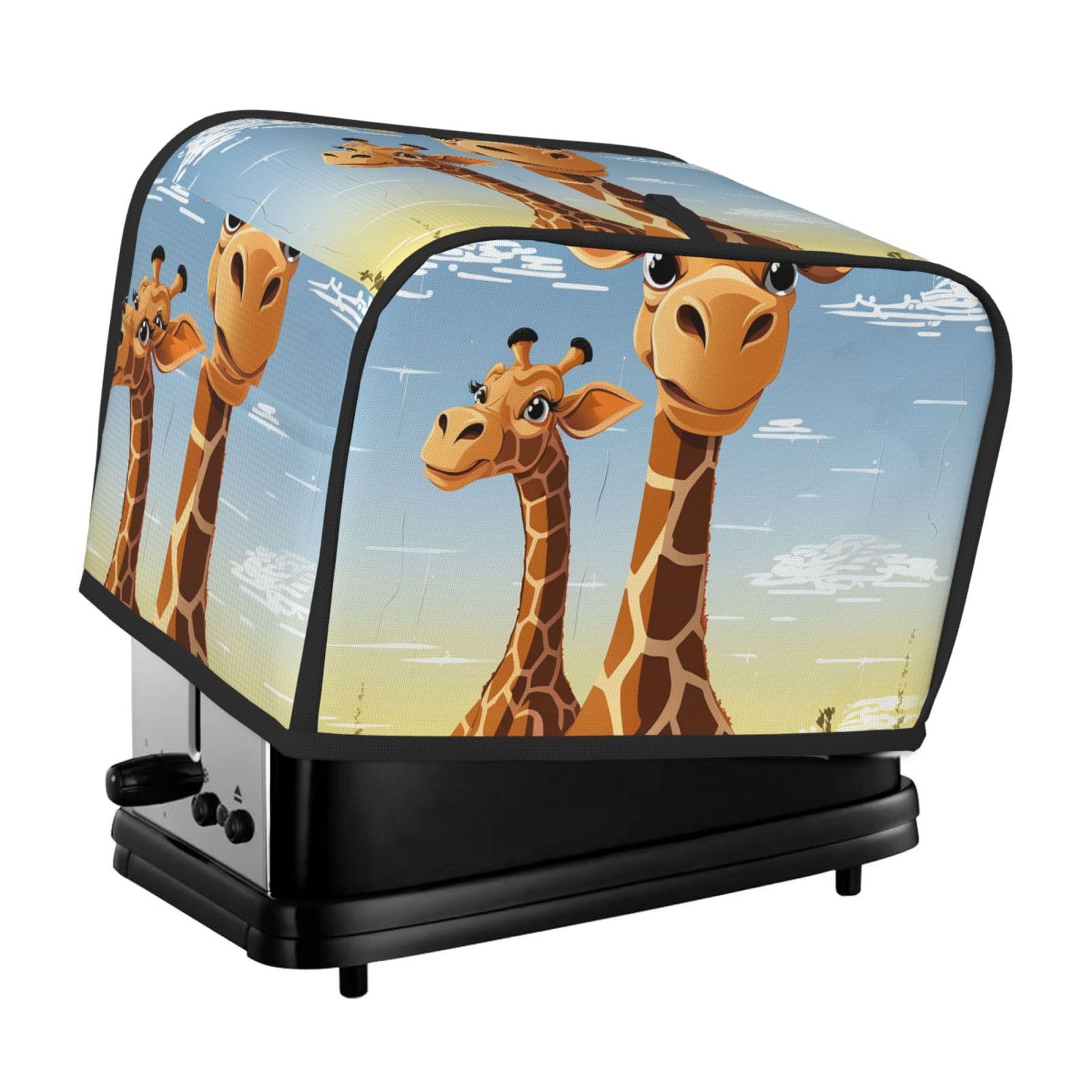 Fodpand Black Toaster Covers 2 Slice Giraffe Bread Machine Cover Quilted Toaster Dustproof Cover Washable Appliance Cover Bread Maker Protective For Kitchen Small Appliance