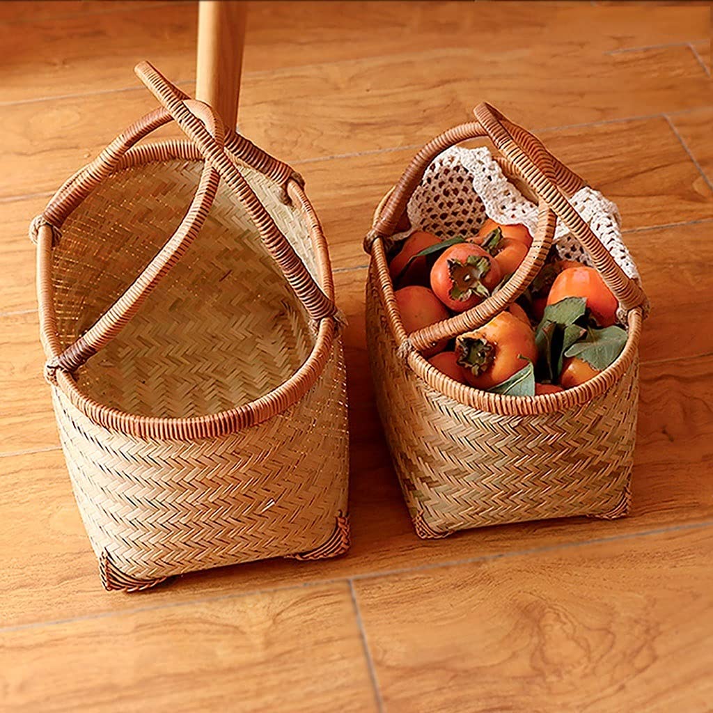Picnic Cesta Tejido Picnic Cesta Mano Llevar Picnic Hamper Almacenamiento Almacenamiento Picnic Al Aire Libre Cesta de Almacenamiento Picicales Portátiles Suministros Bolsa de Picnic