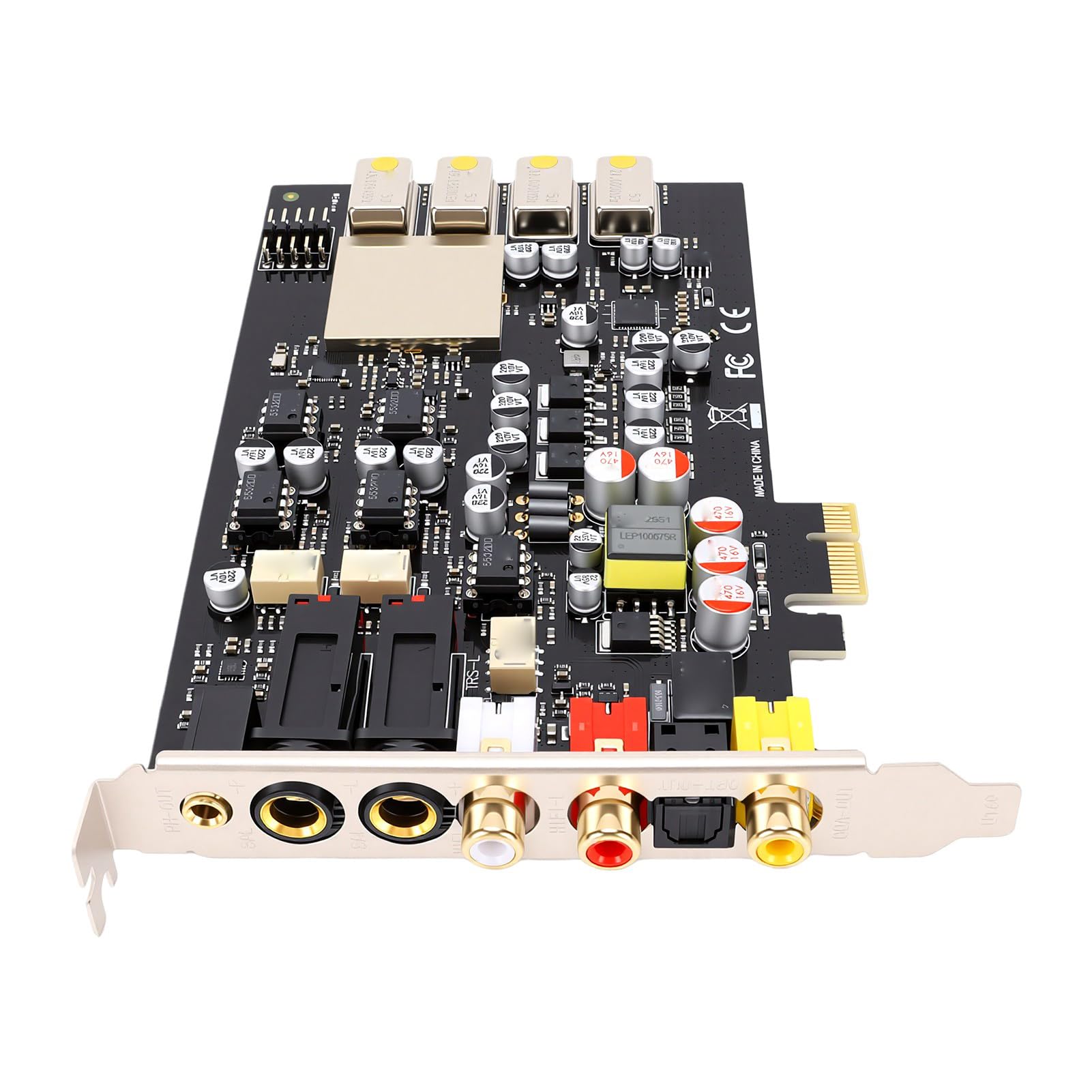 Zunate Tarjeta de Sonido PCIe, Adaptador de de Escritorio de 2.0 Canales