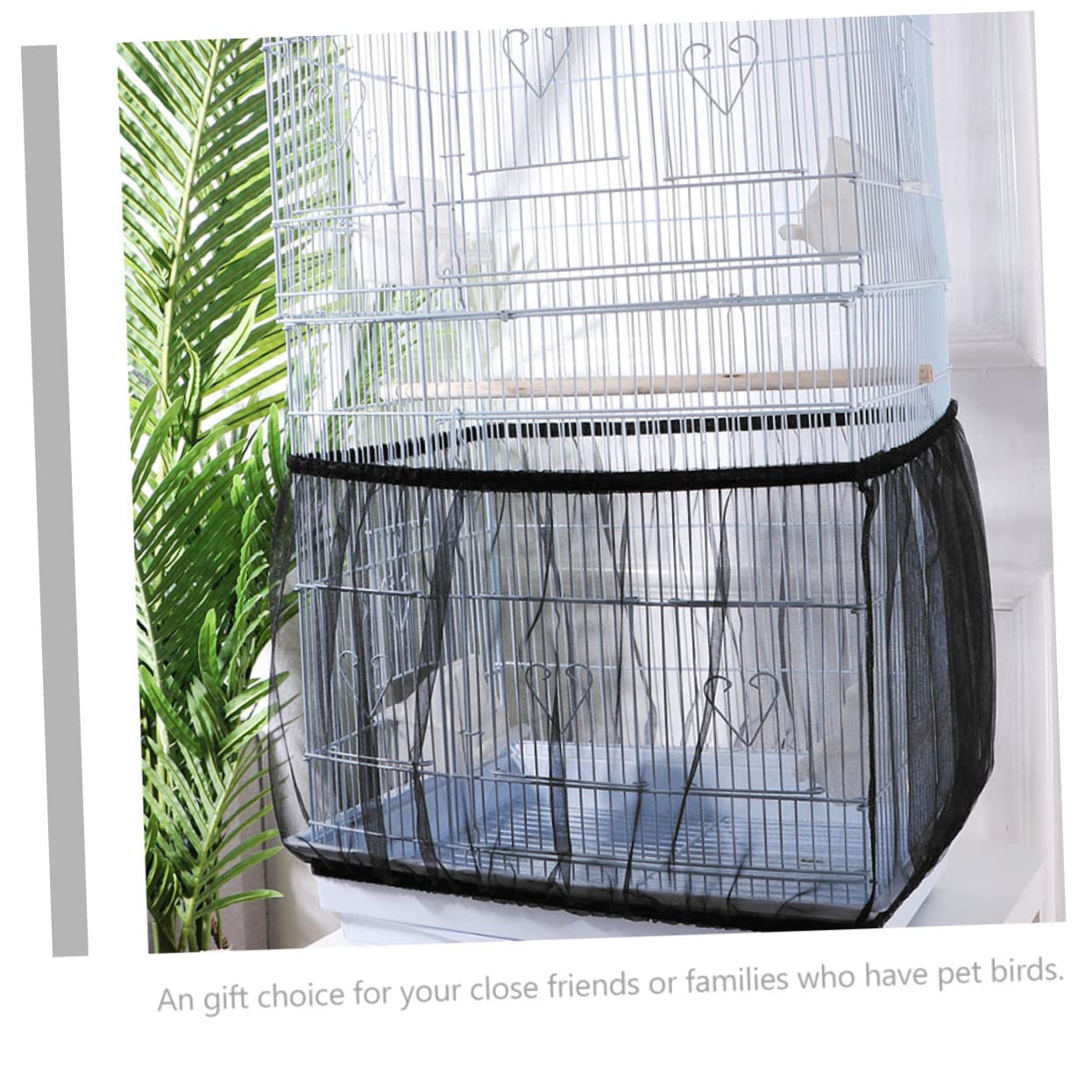 Mipcase Mesh Bird Cage Net Cover Pet Cage Cover for Birds Reduces Mess and Distractions and Skirt Accessory for Birdcage Protection