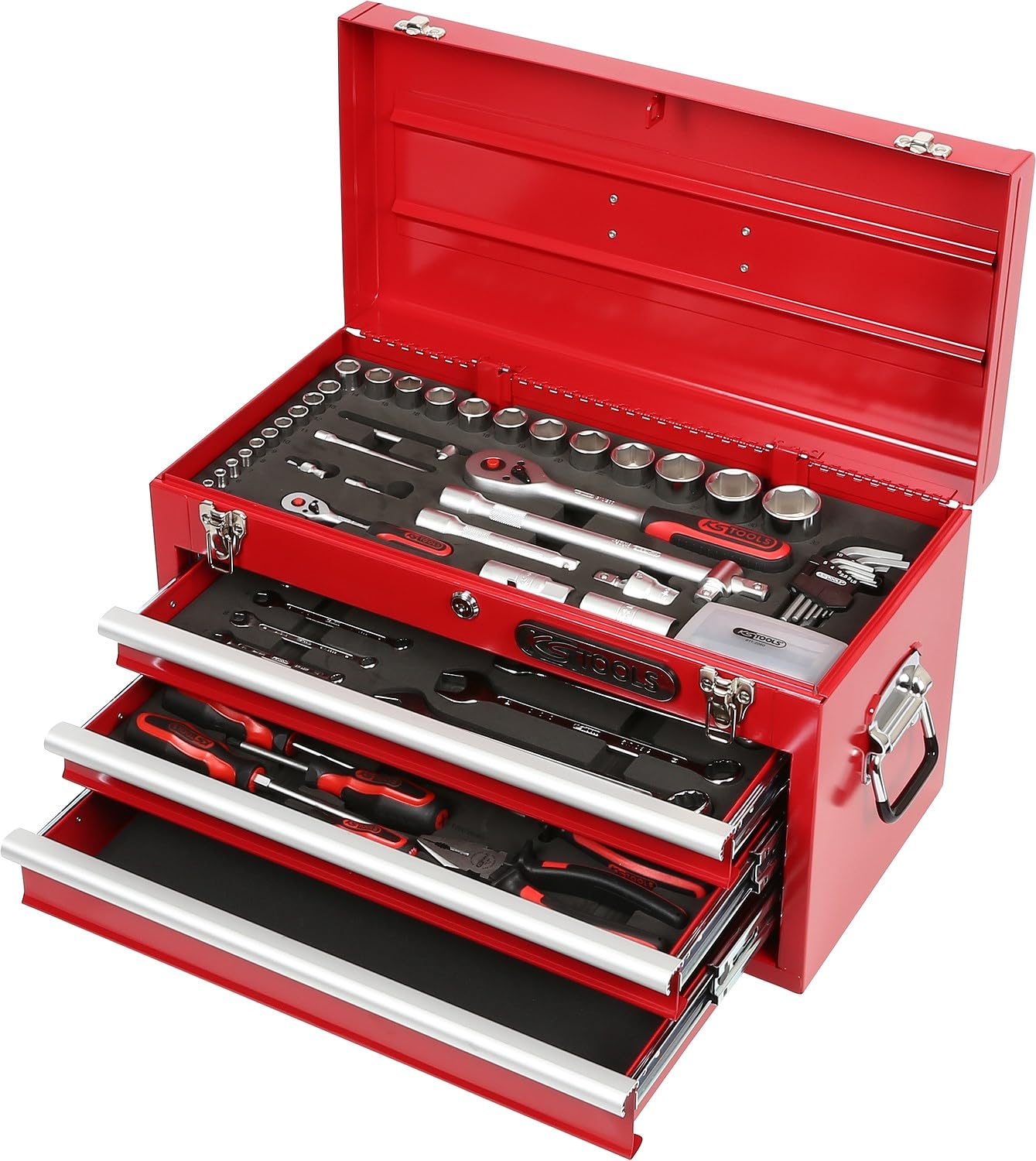 KS Tools 911.0100 Uniwersalny zestaw narzedzi,100-szt, 1/4"+1/2"