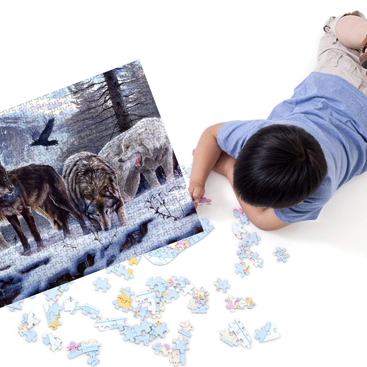 Amazon | 木製ジグソーパズル 1000ピース 大人用 オオカミパズル 野生
