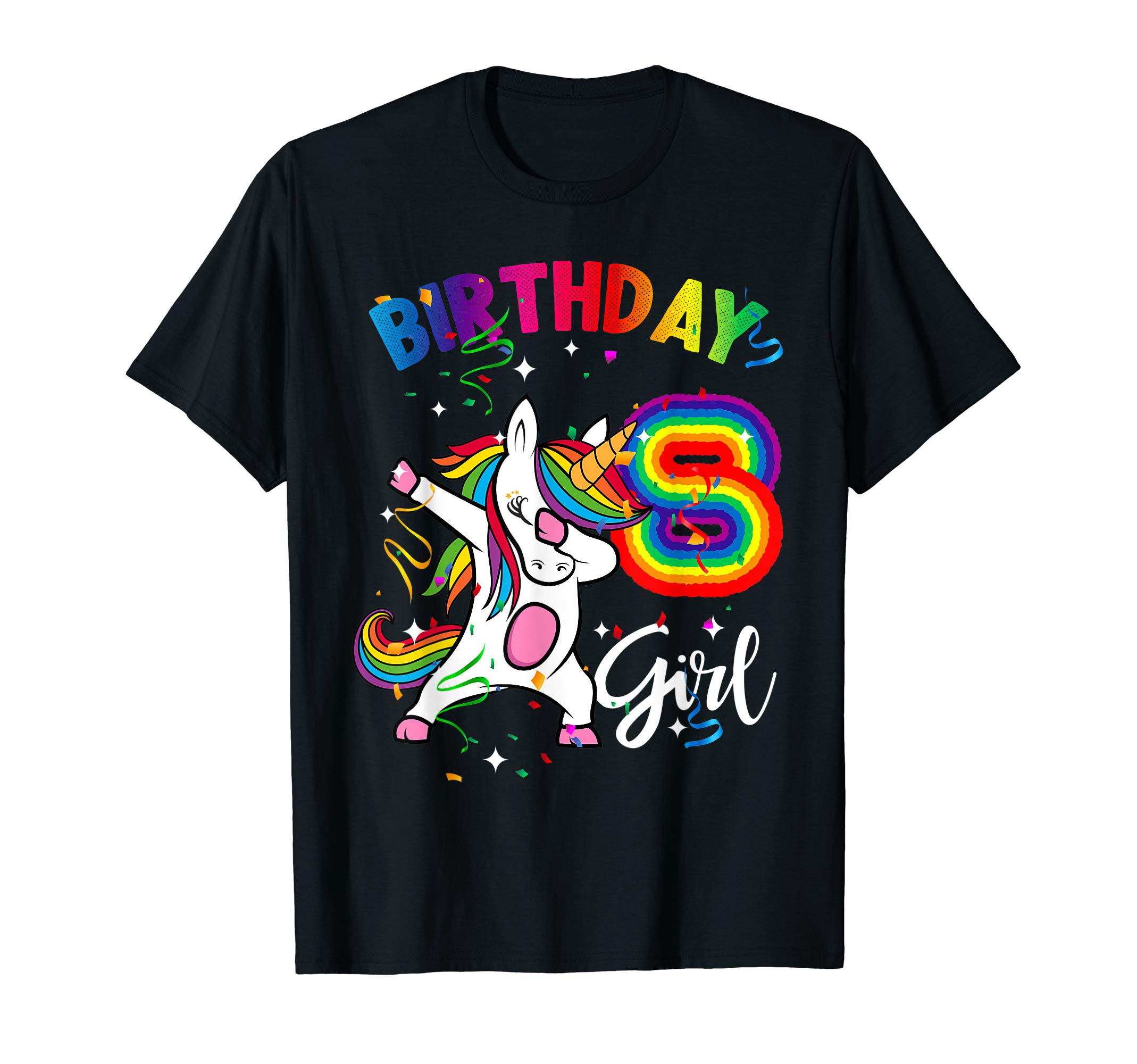 Dabbing Unicorn 8 Year Old 8th Birthday Party Girl Gift T-Shirt
